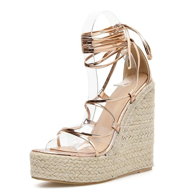 Bahamas Transparent Strappy Wedges