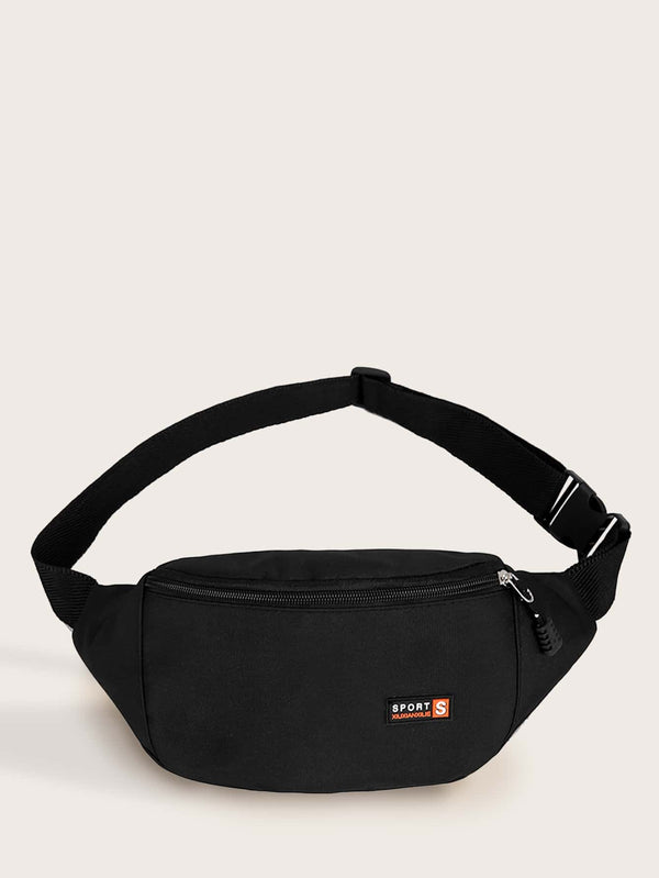 Letter Detail Zip Front Fanny Pack