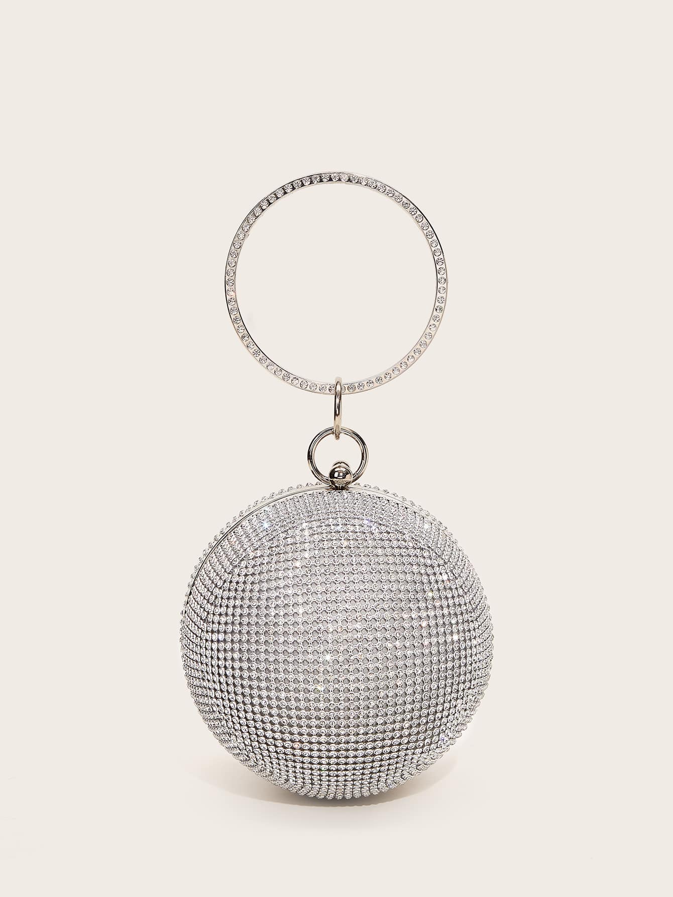 Mini Rhinestone Covered Ball Design Clutch Bag