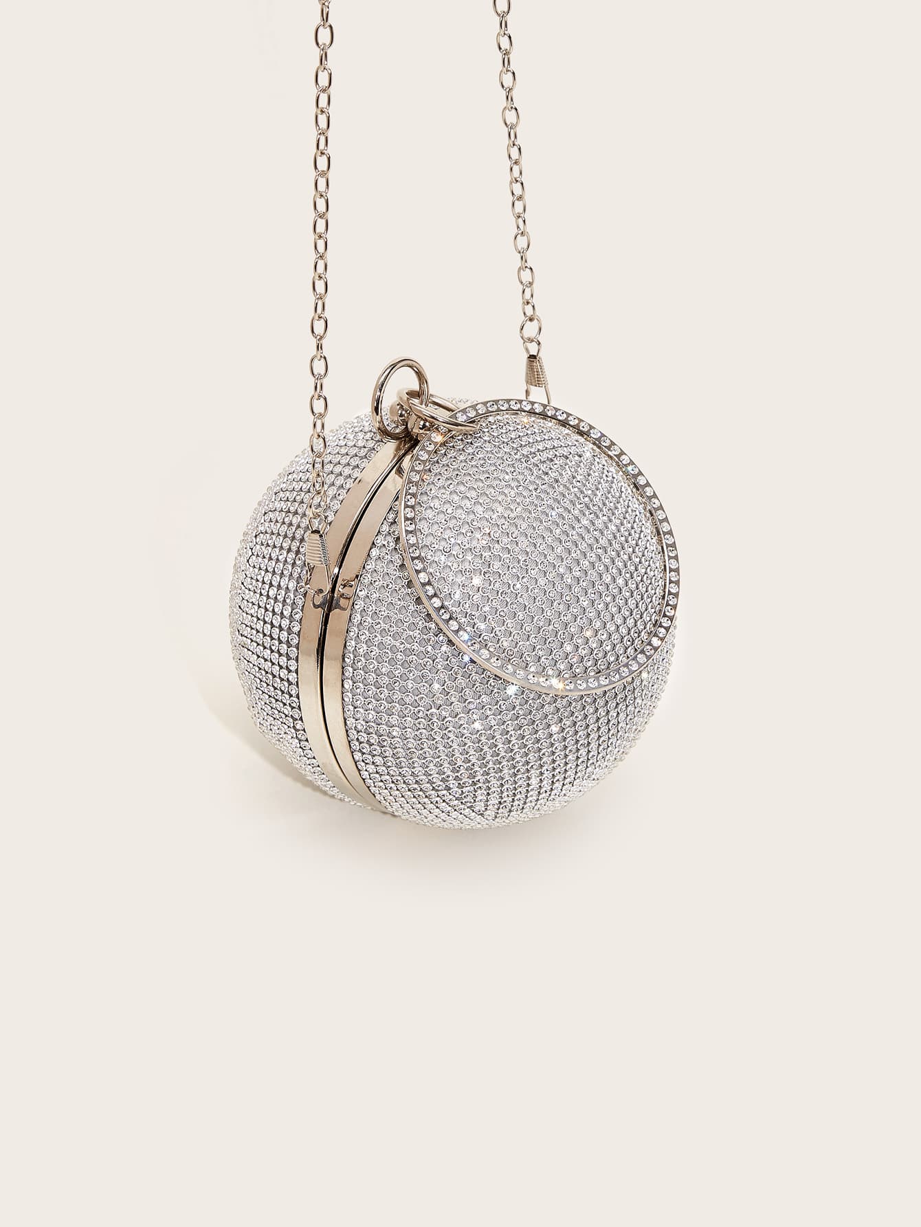 Mini Rhinestone Covered Ball Design Clutch Bag