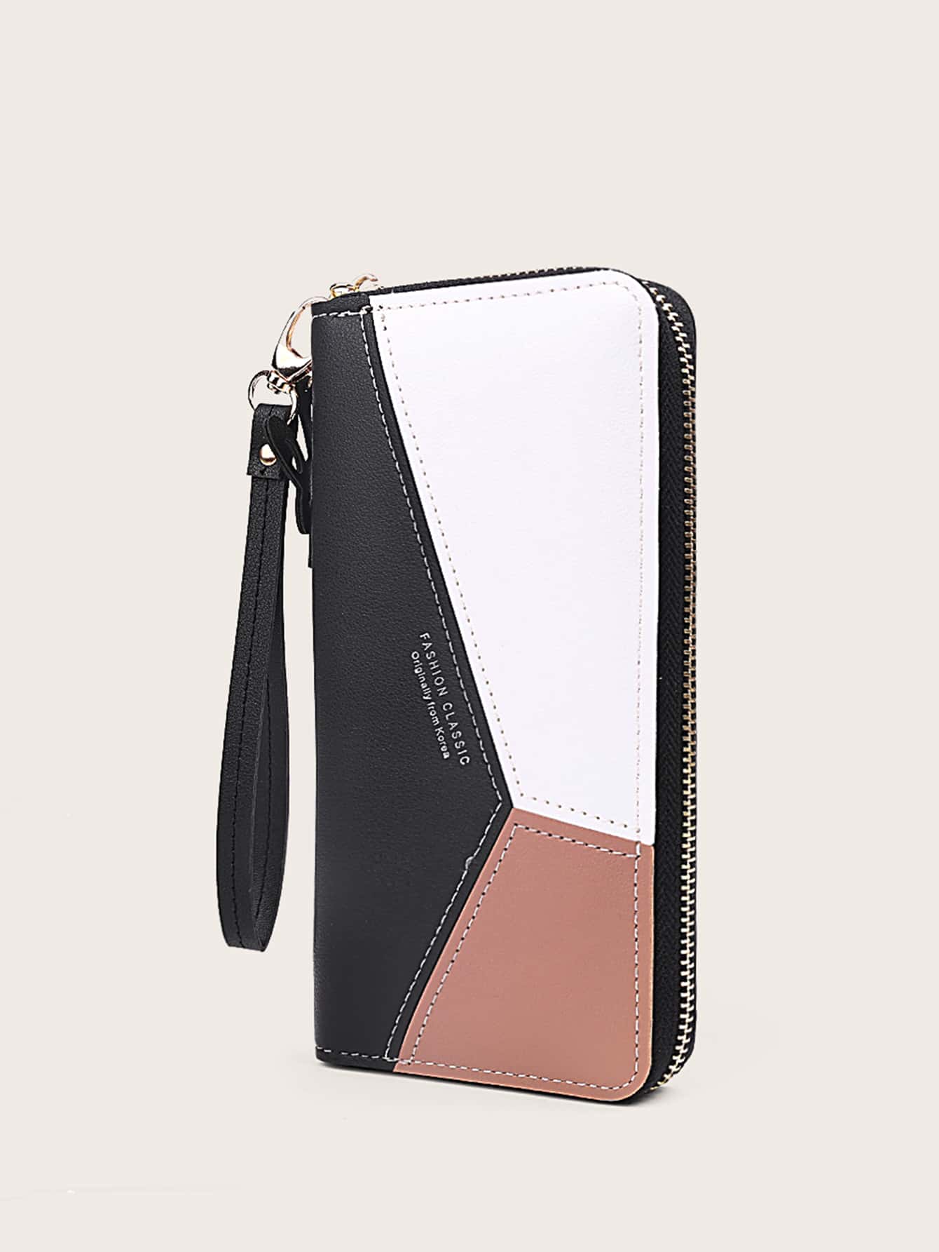 Colorblock Purse With Wristlet