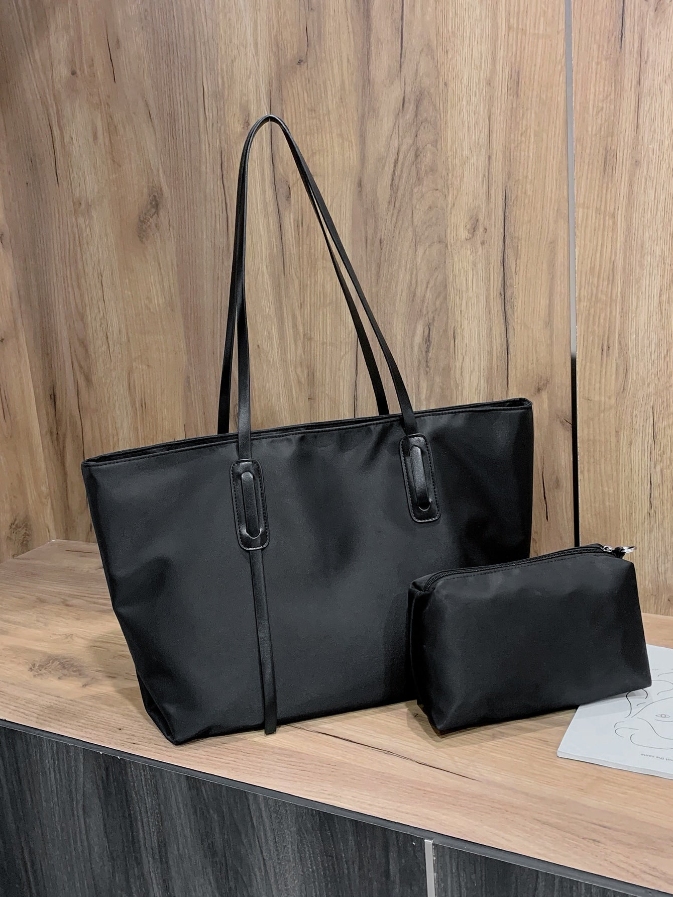 Minimalist Large Capacity Tote Bag With Clutch Bag