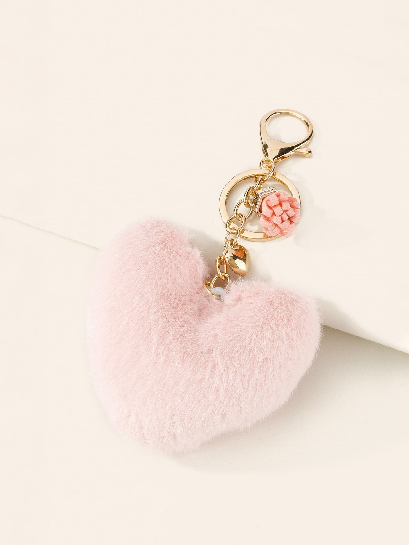 Fluffy Heart Design Bag Charm