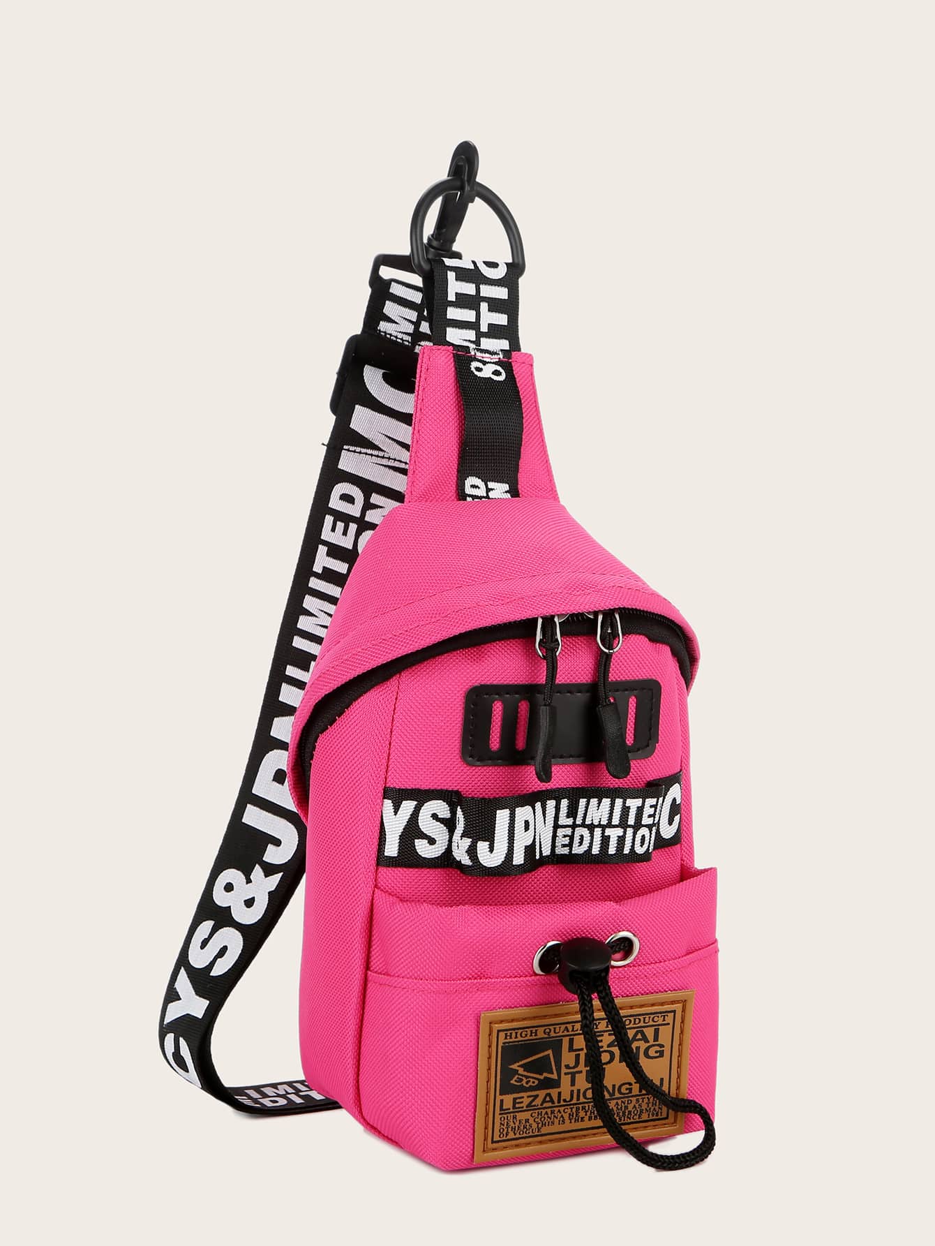 Letter Graphic Drawstring Design Sling Bag