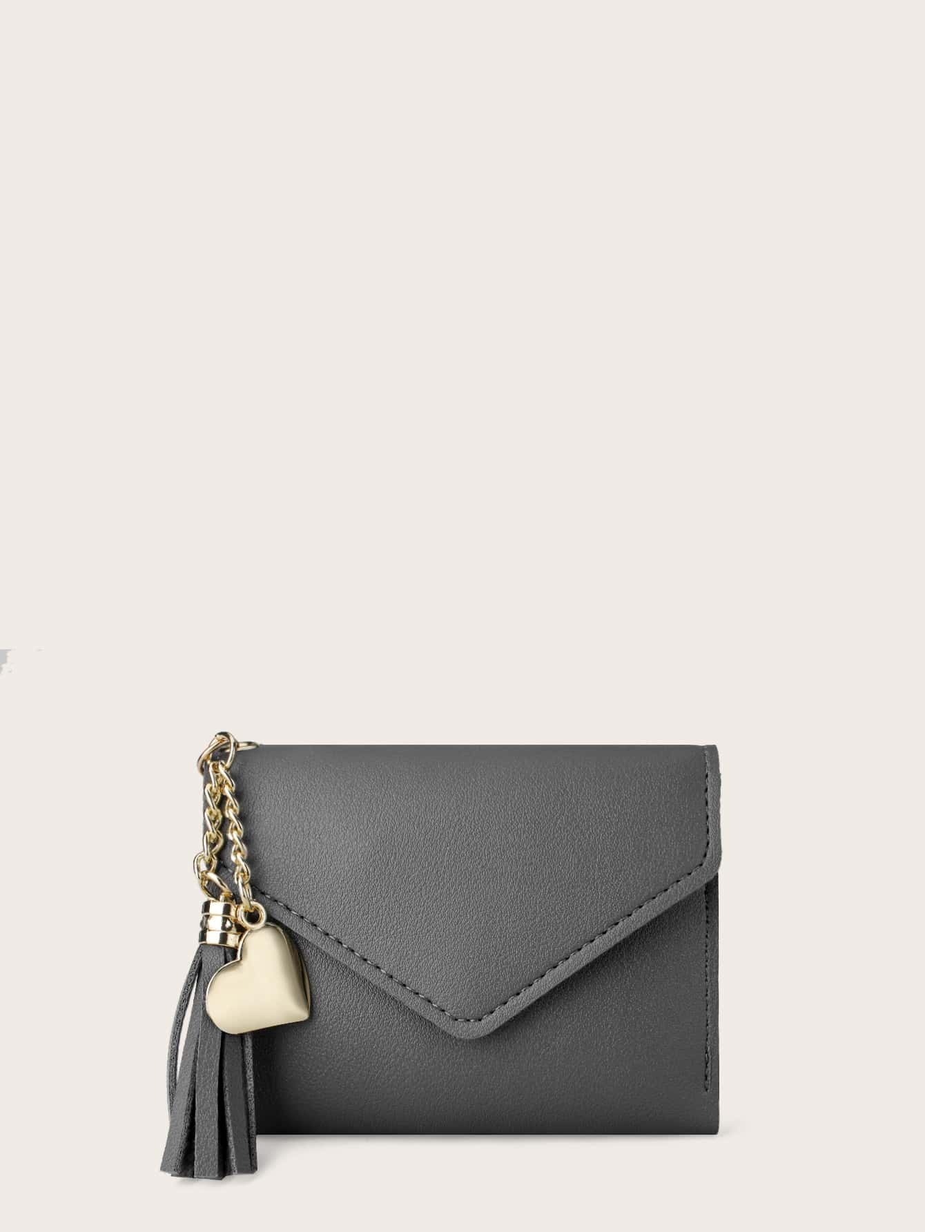 Tassel Decor Fold Over Purse