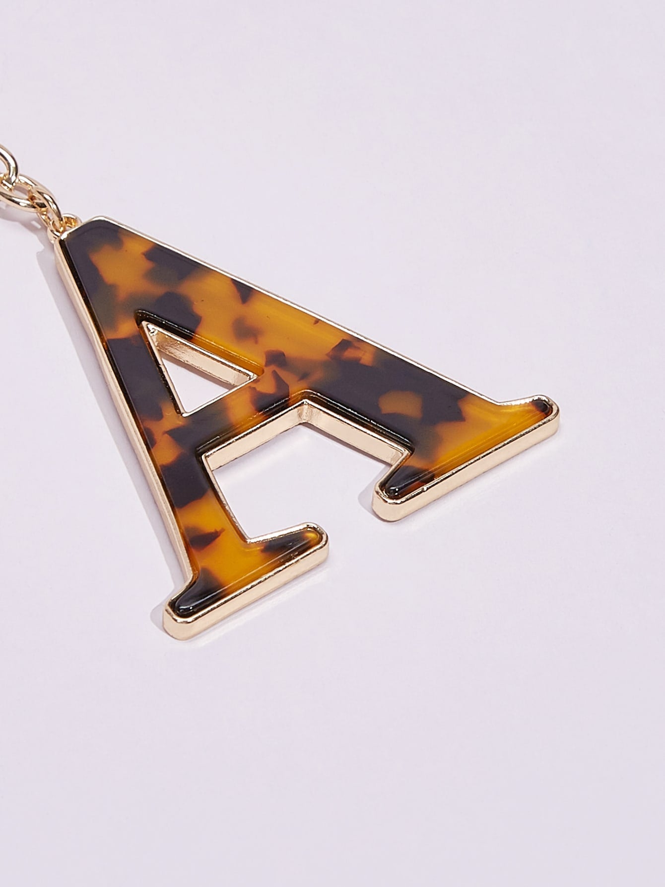 Tortoiseshell Pattern Letter Bag Charm