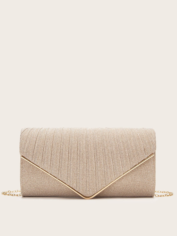 Metal Edge Flap Clutch Bag