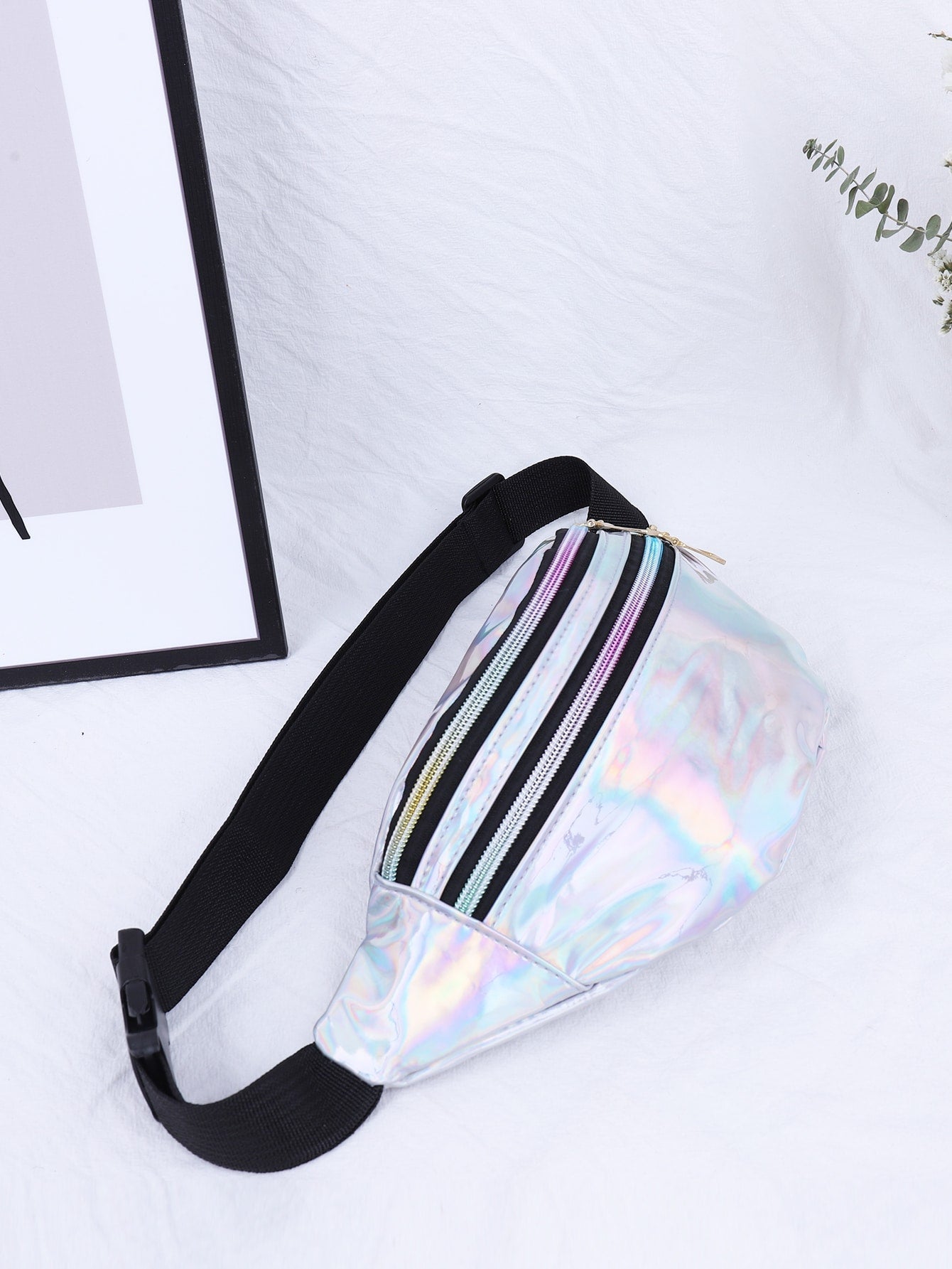 Double Zip Holographic Fanny Pack