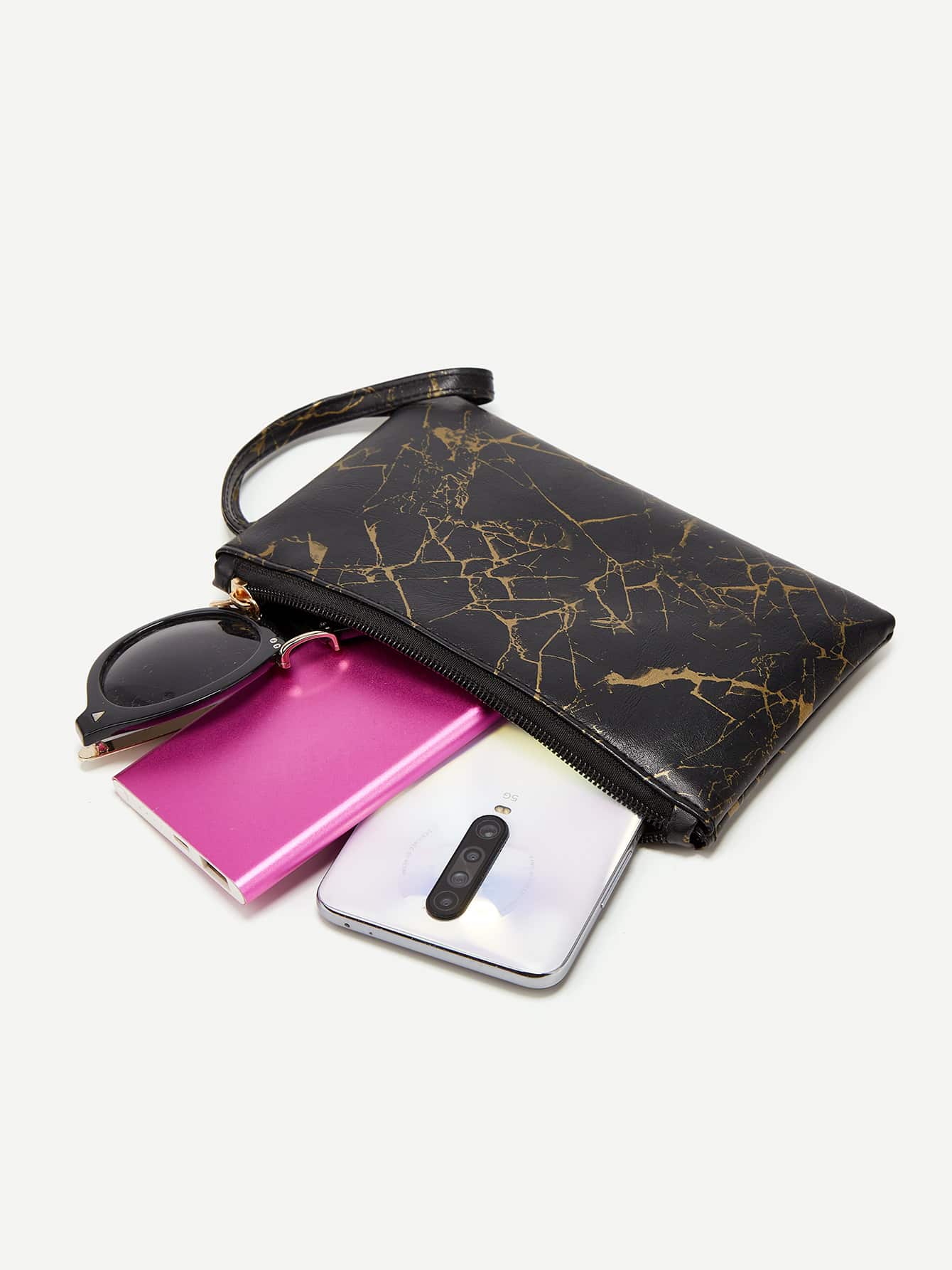 Marble Pattern Clutch Bag