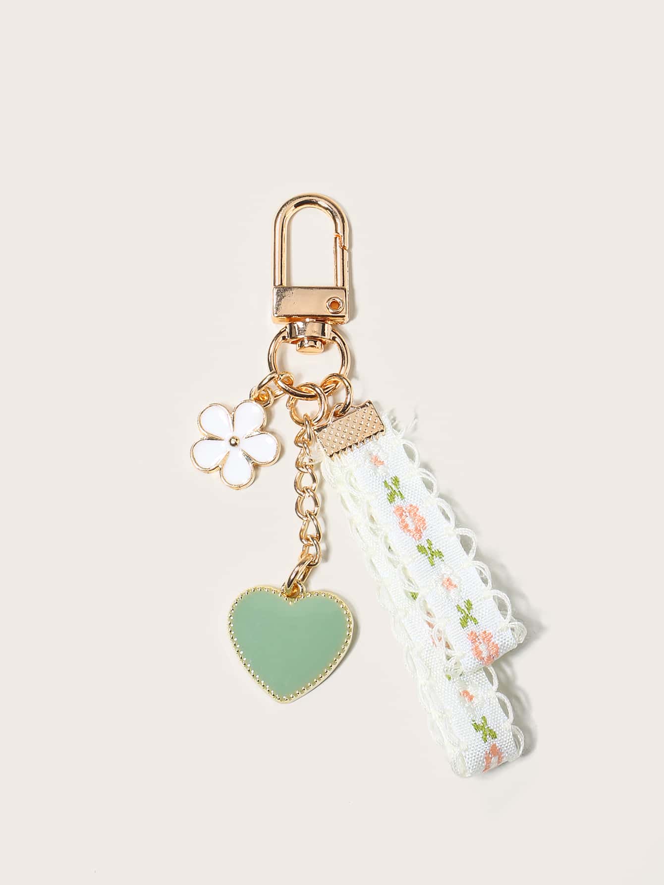 Heart & Floral Decor Bag Charm