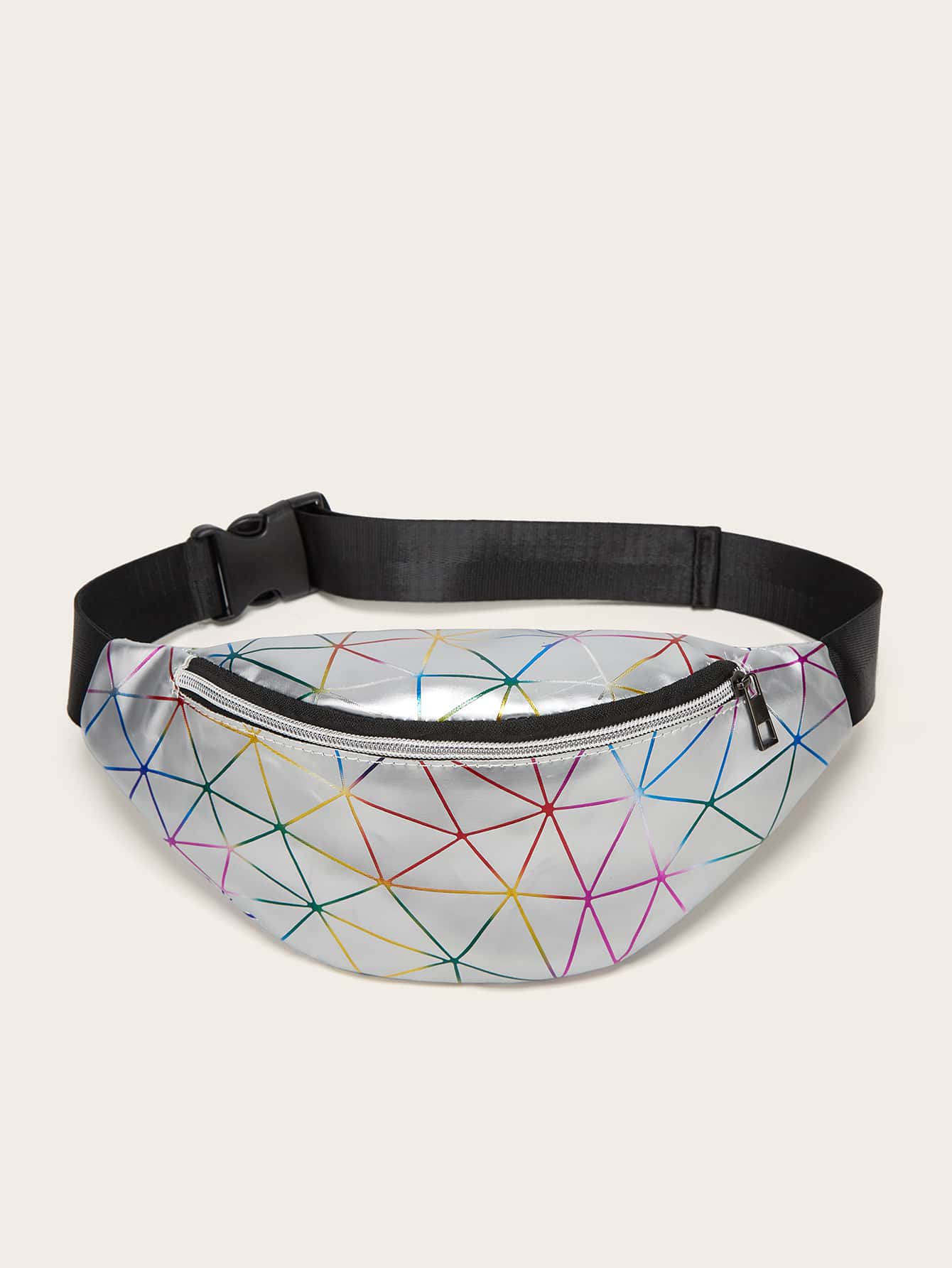 Metallic Geometric Pattern Fanny Pack