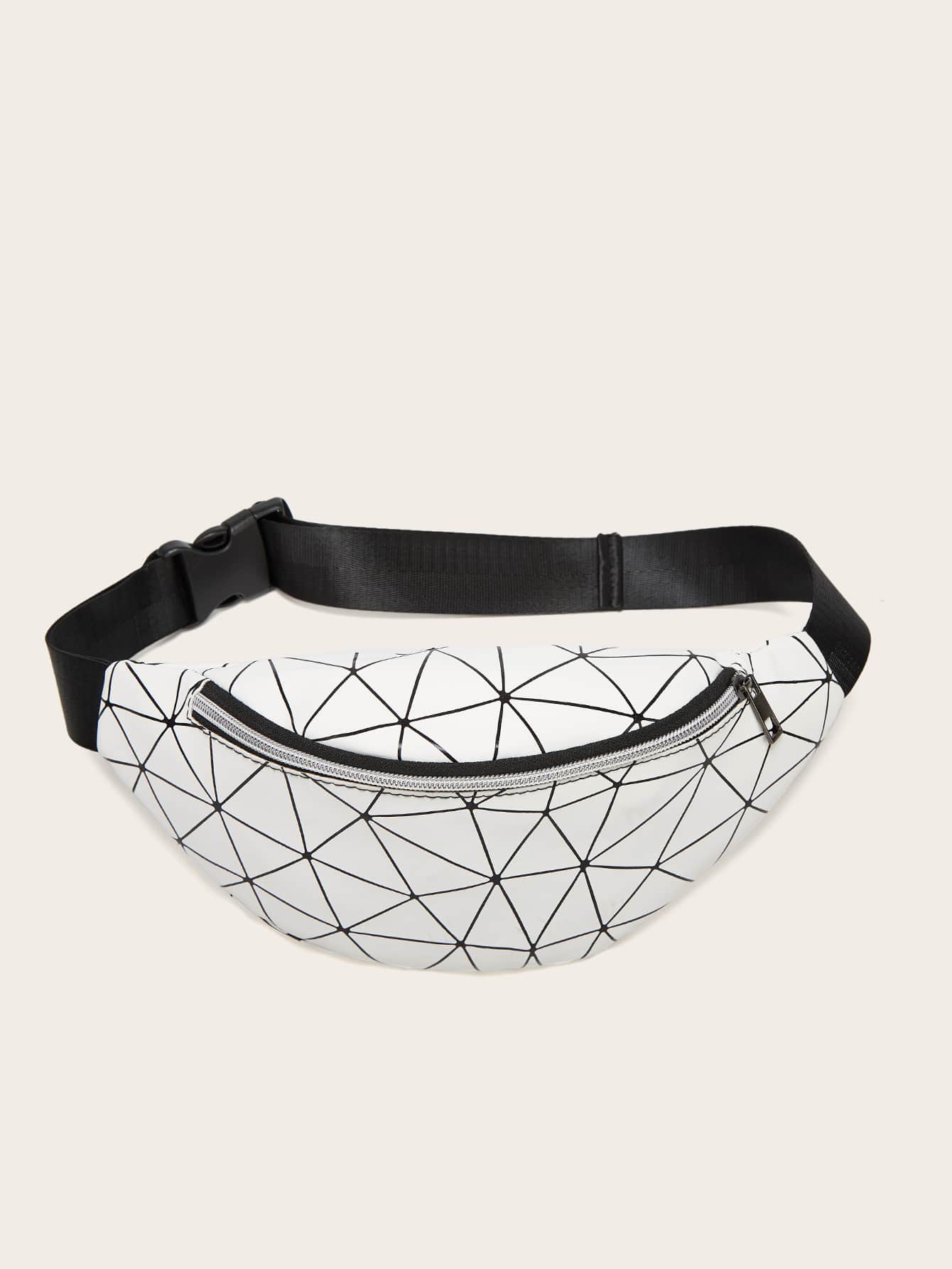 Metallic Geometric Pattern Fanny Pack