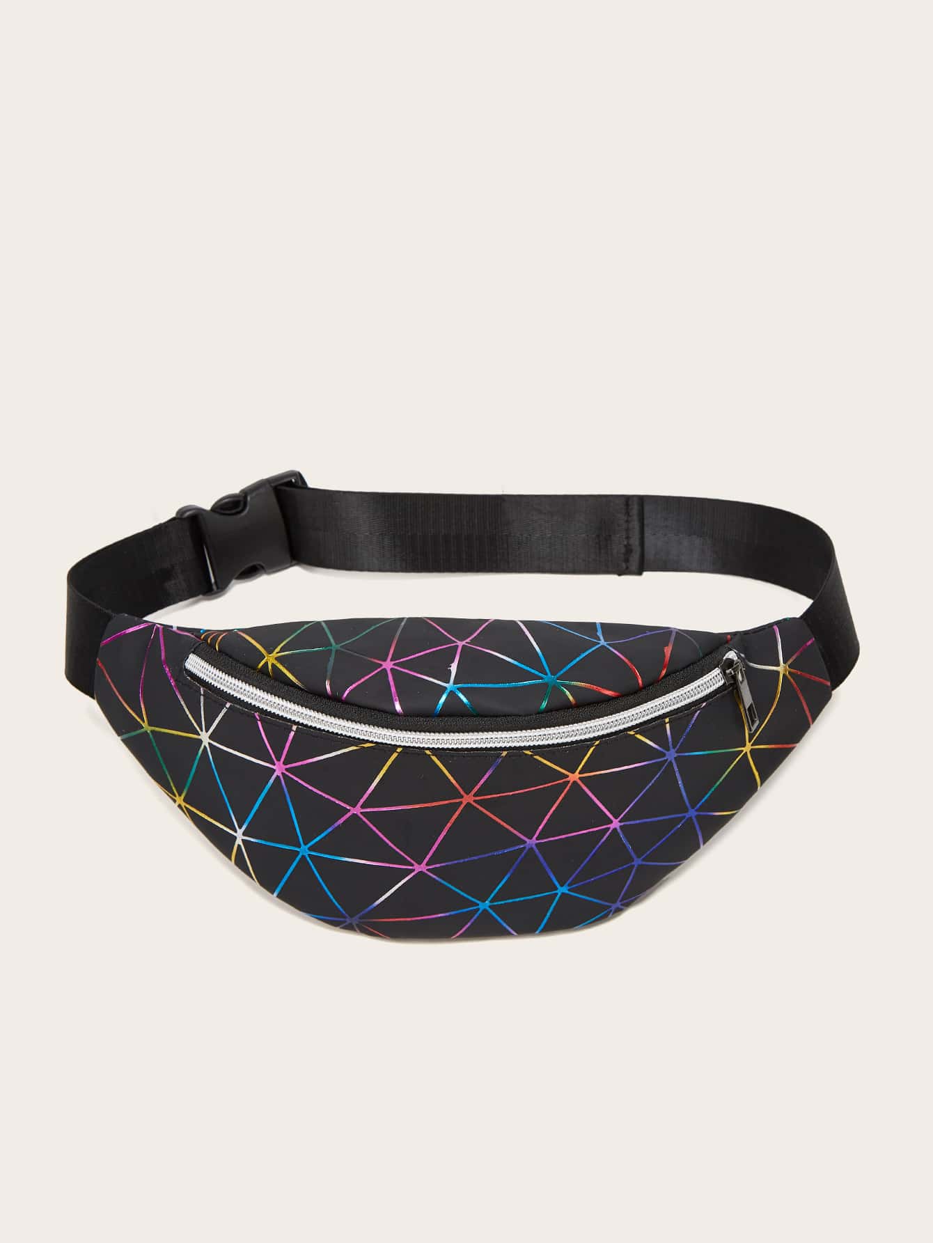 Metallic Geometric Pattern Fanny Pack