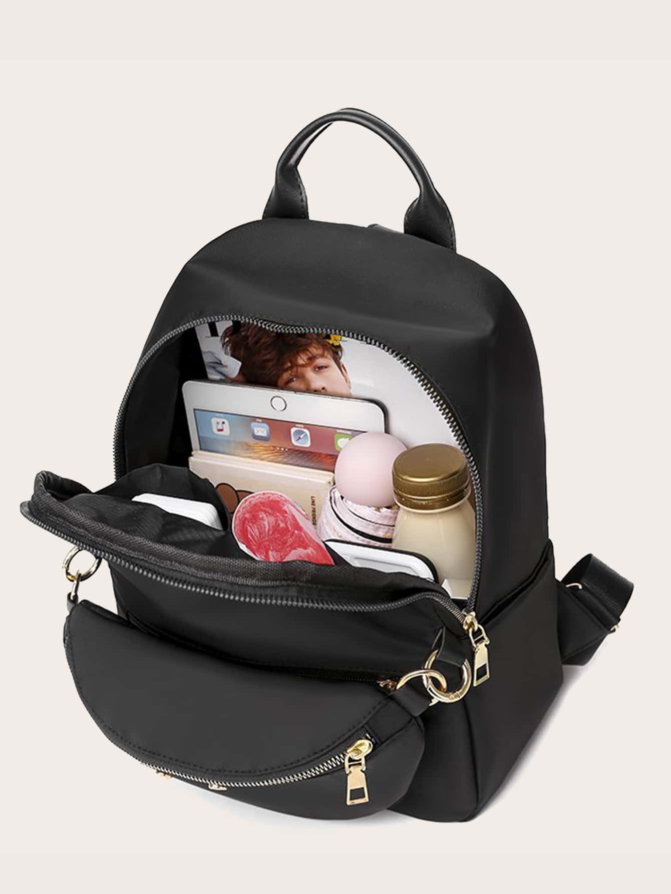 Minimalist Backpack With Fanny Pack
