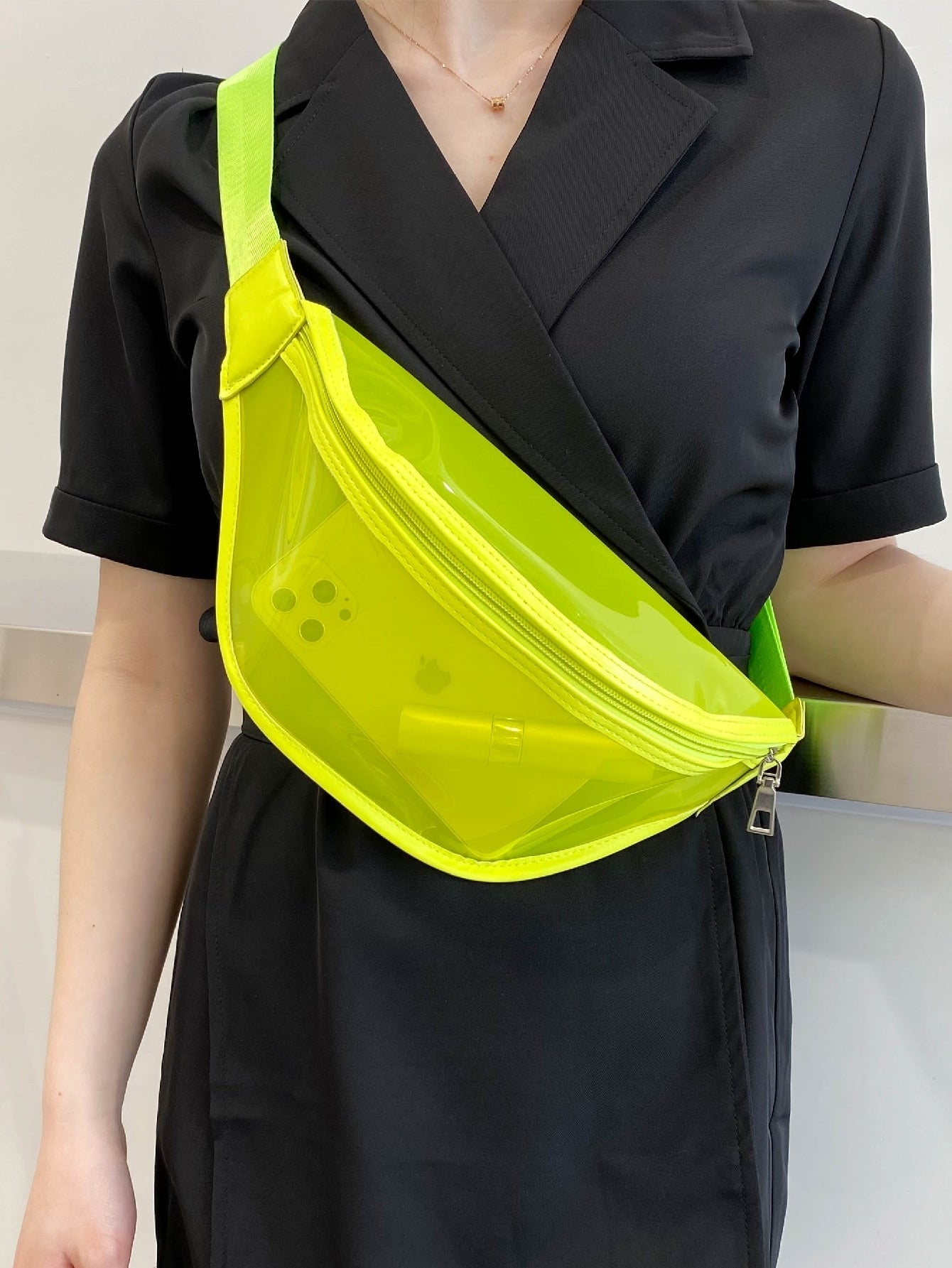 Clear Neon Lime Fanny Pack