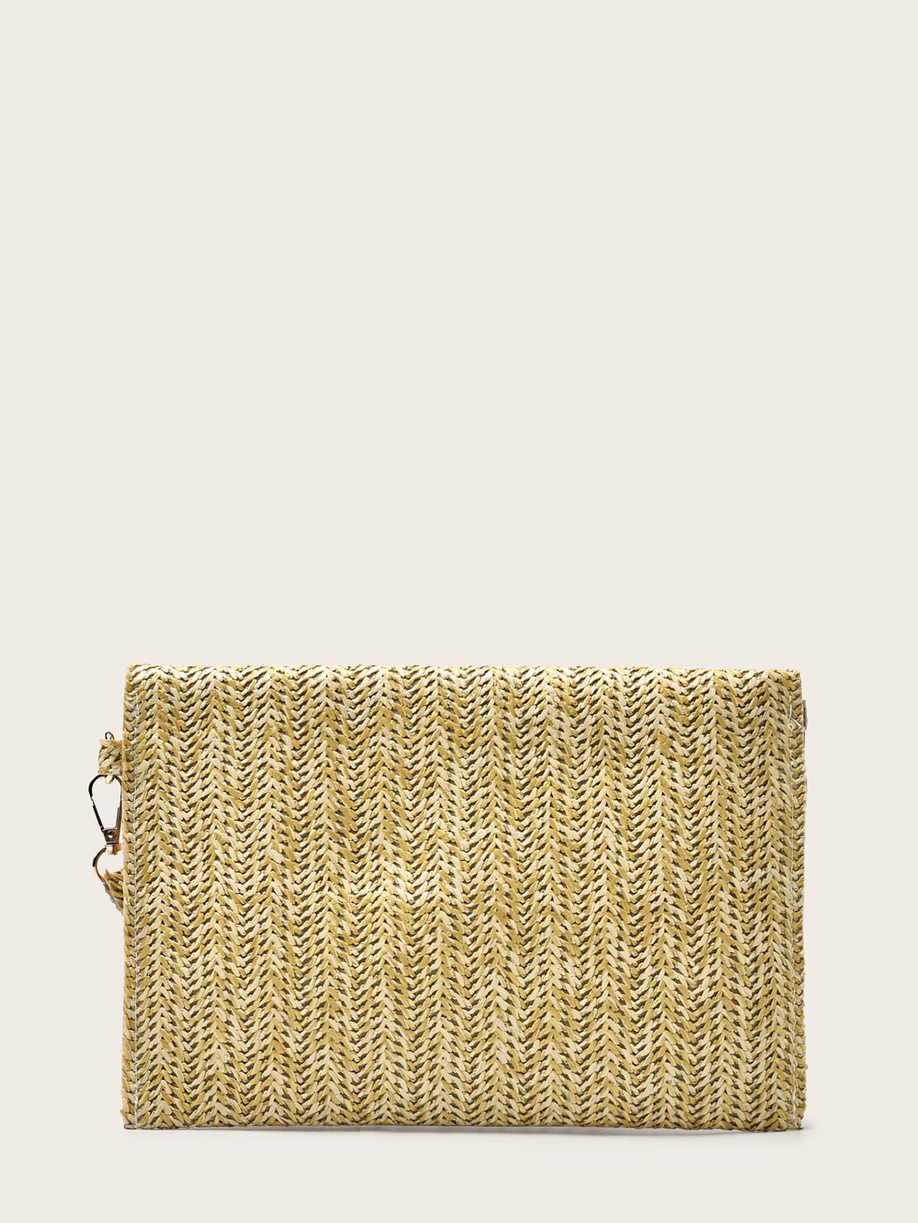 Minimalist Straw Bag With Wristlet