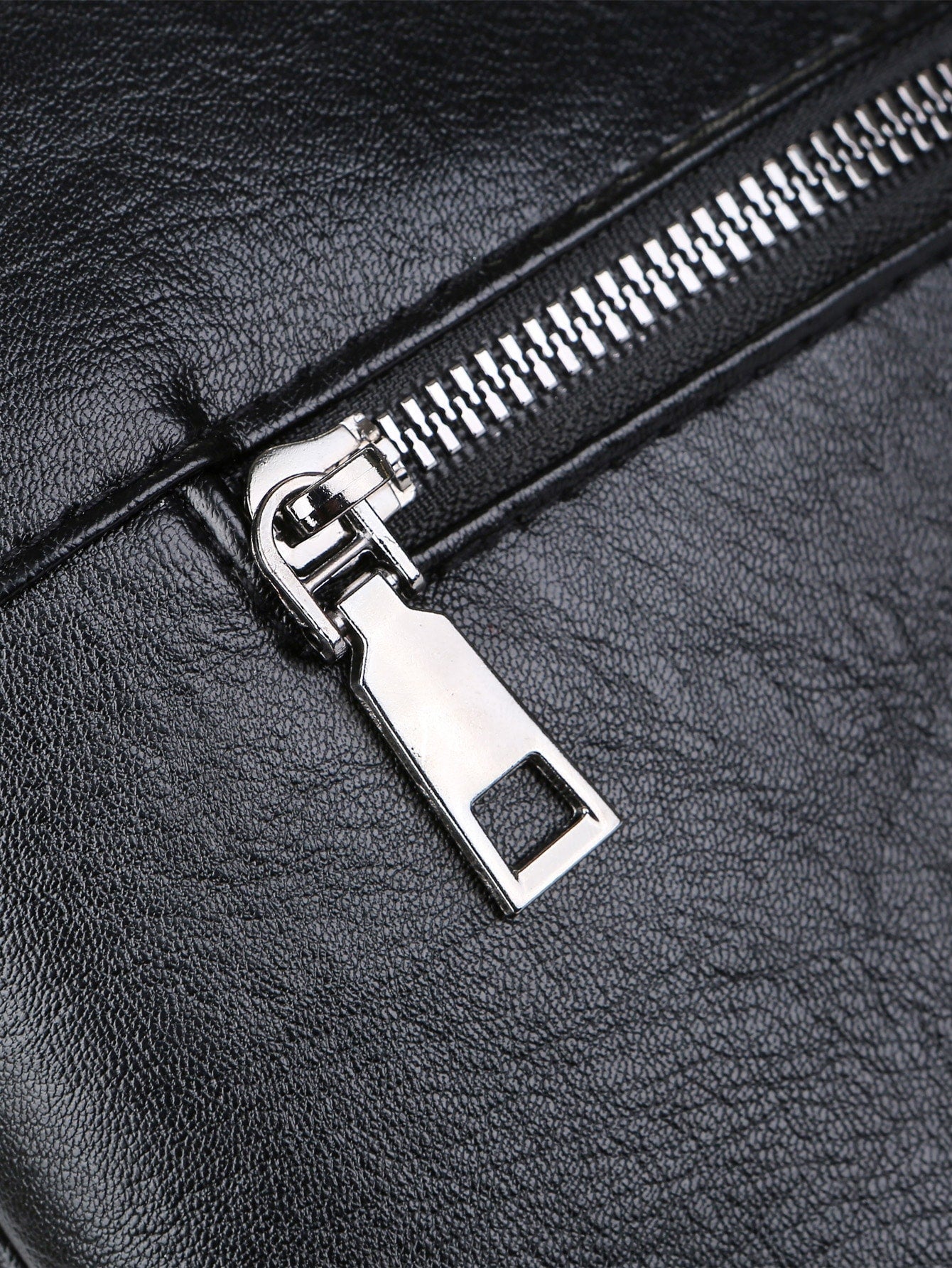 Minimalist Textured Double Zipper Clutch Bag