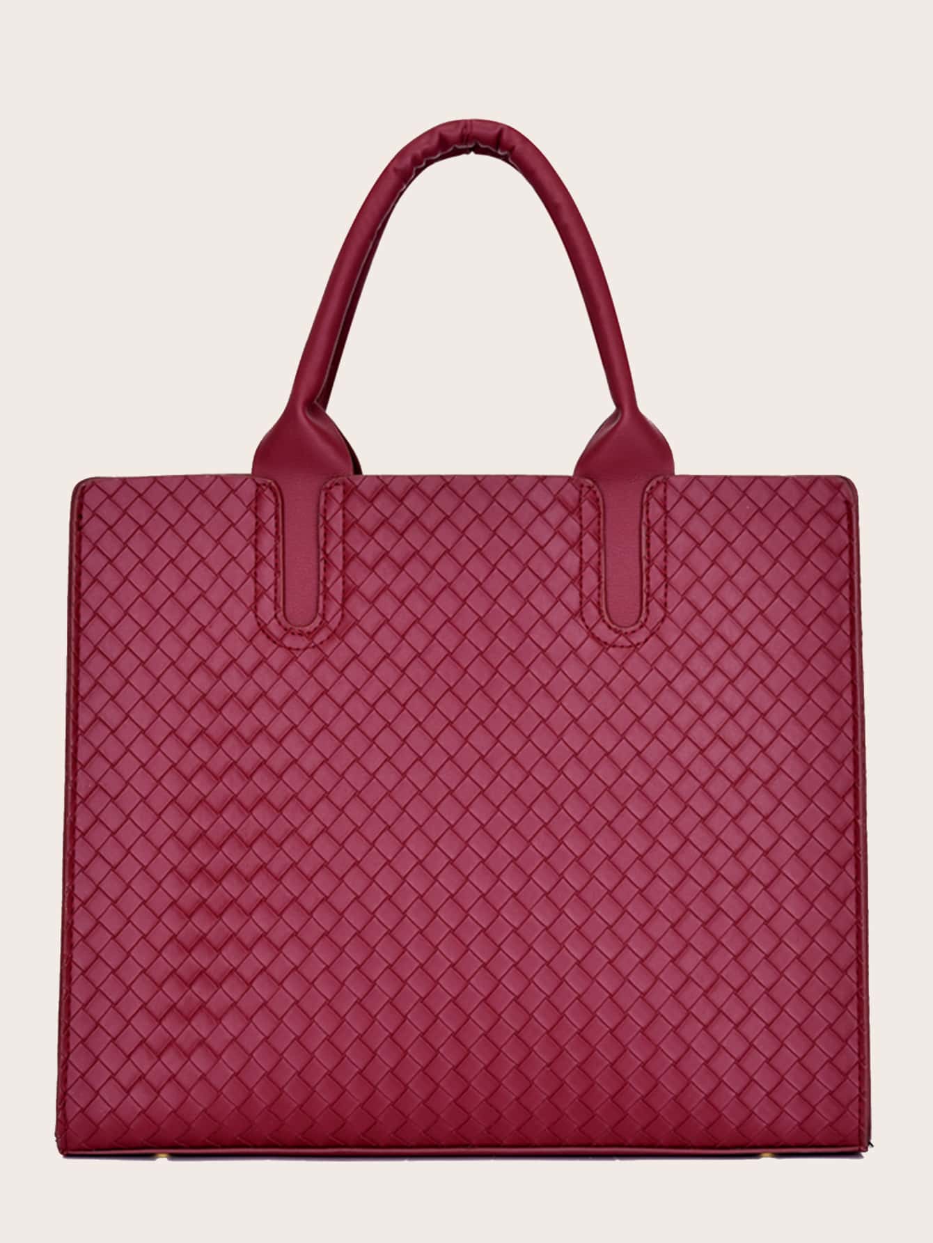 3pcs Woven Pattern Satchel Bag Set