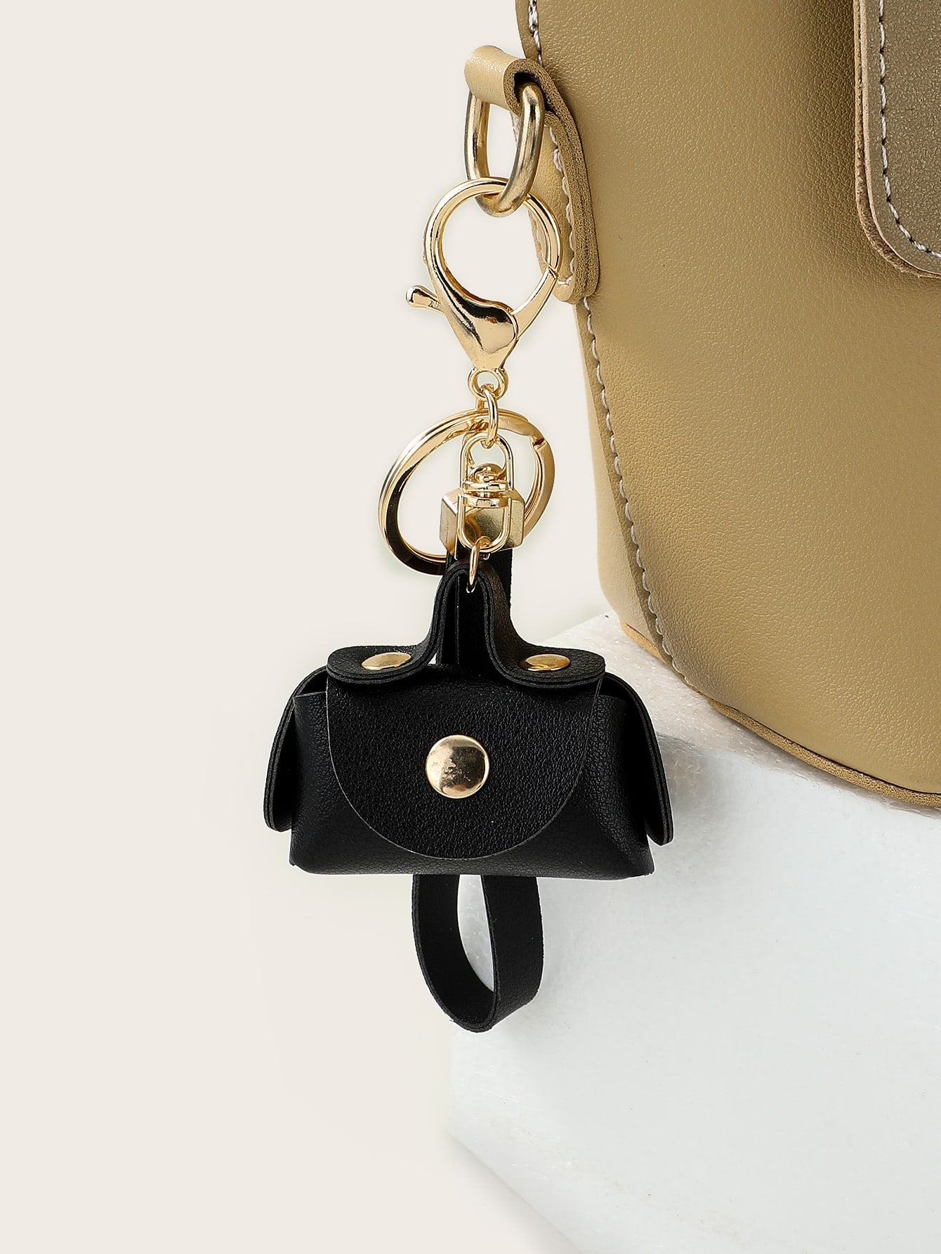 Snap Button Detail Bag Charm