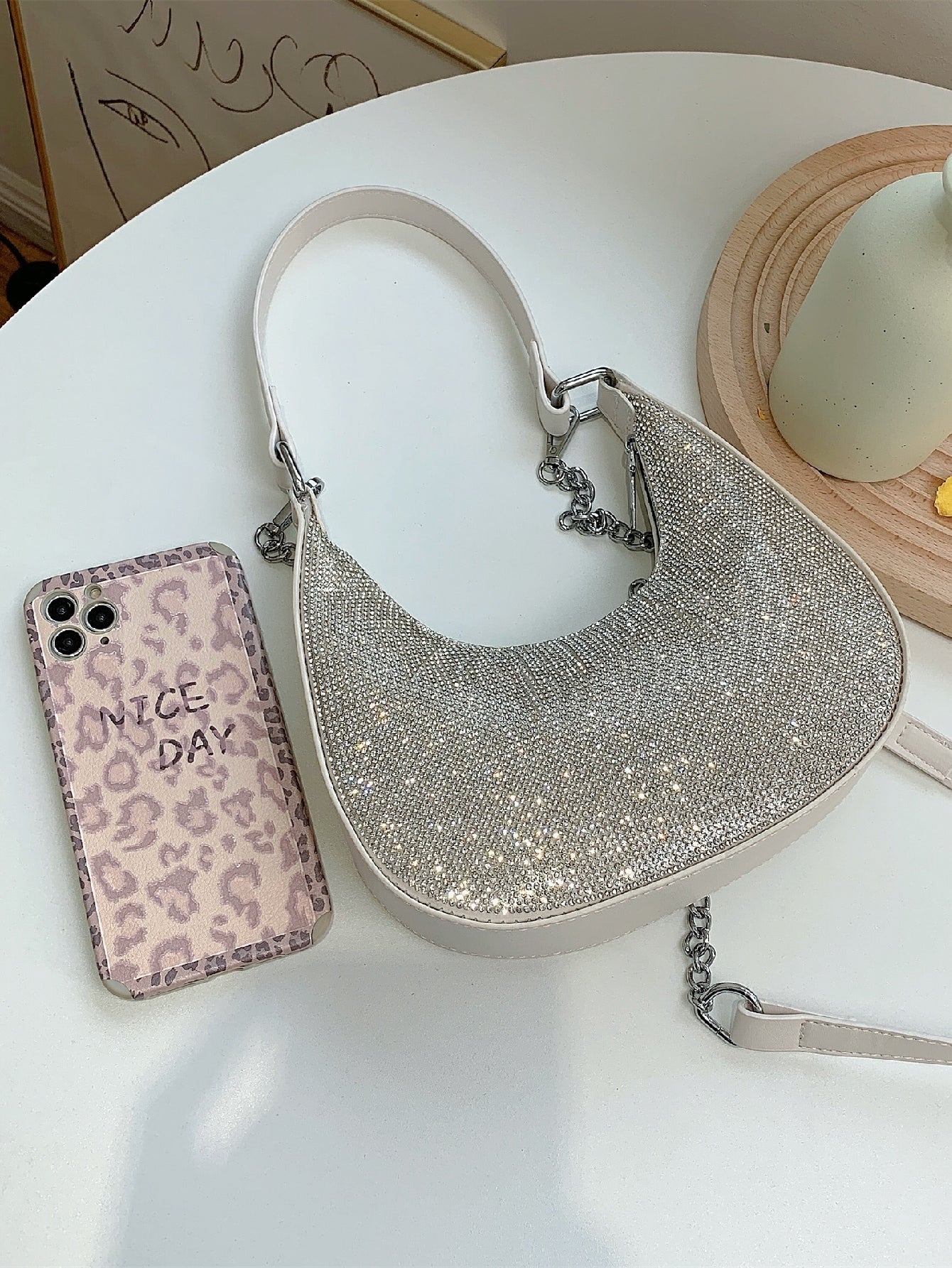 Rhinestone Hobo Bag