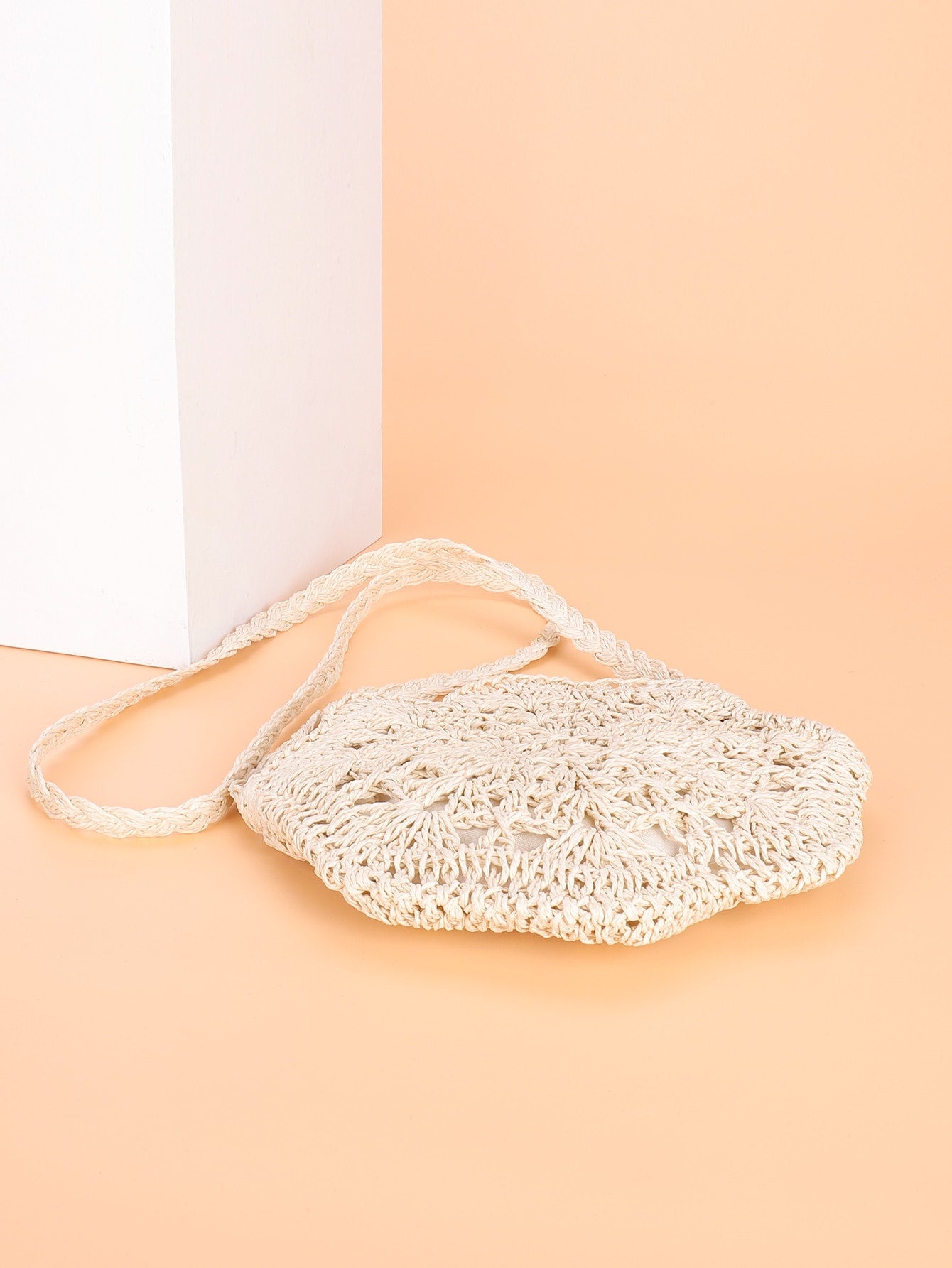 Woven Floral Shaped Crossbody Bag
