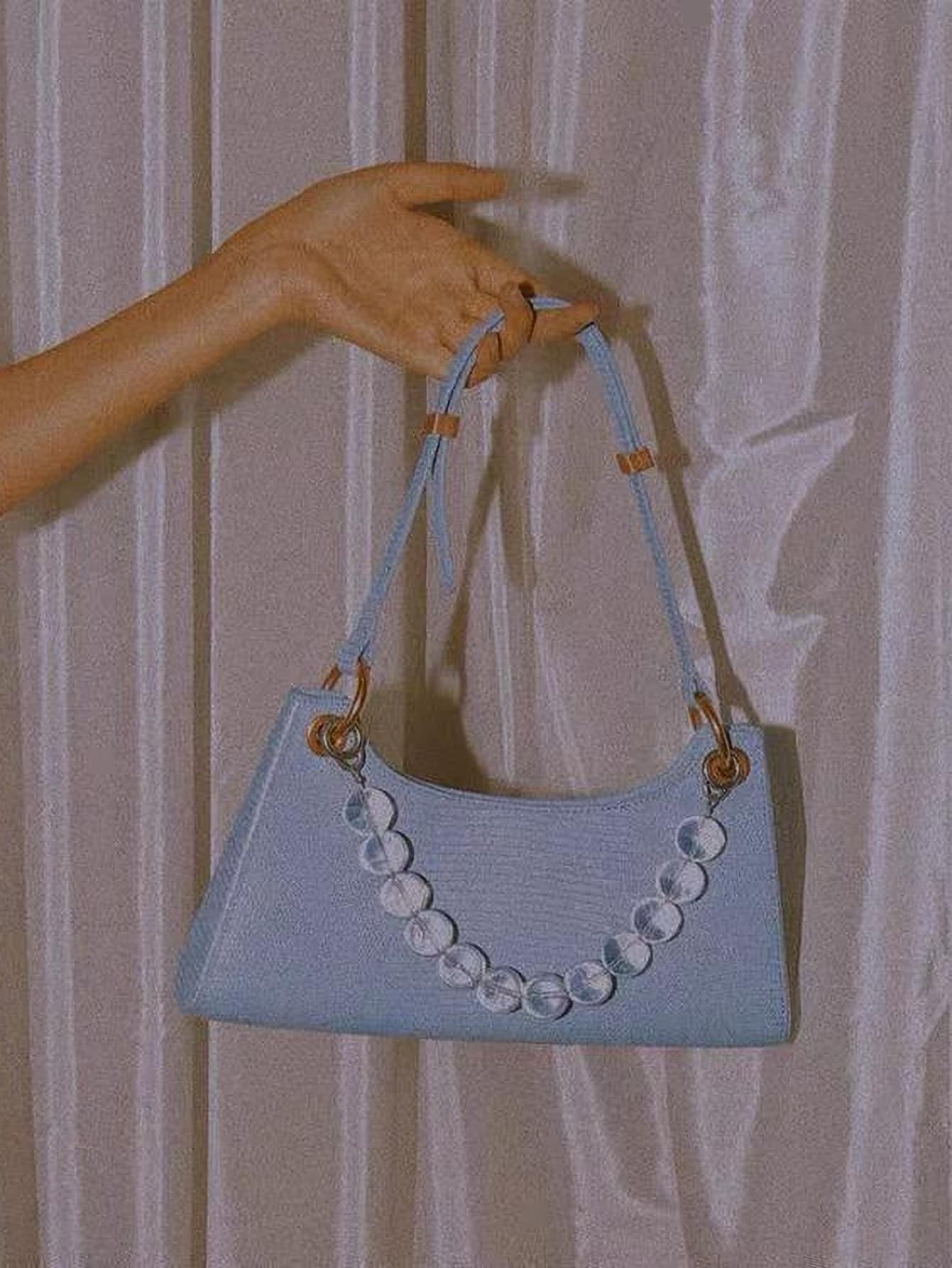 Clear Beaded Bag Strap