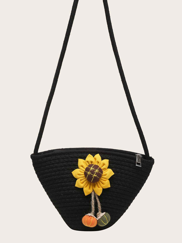 Floral Decor Crossbody Bag