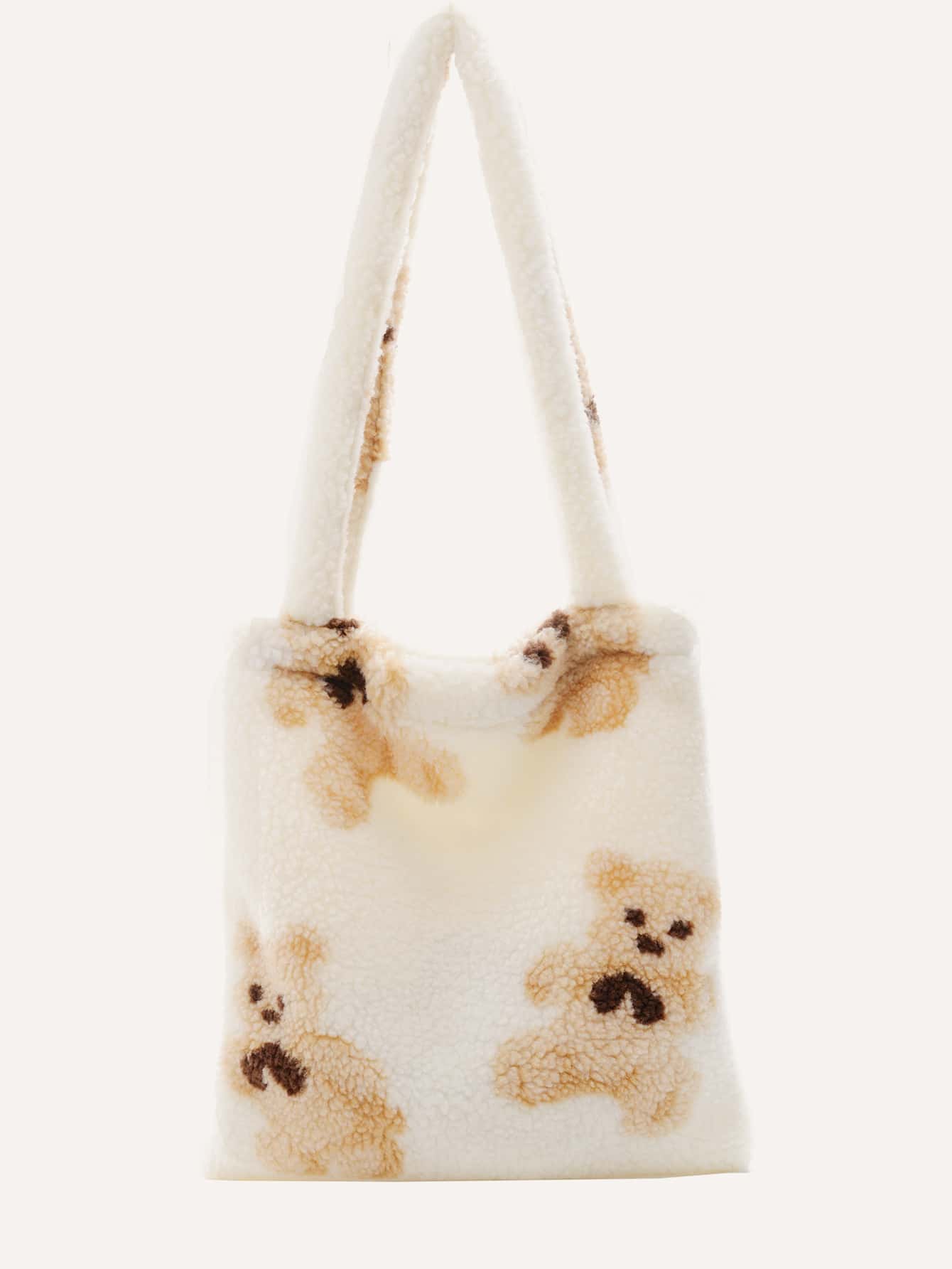 Cartoon Graphic Fuzzy Tote Bag