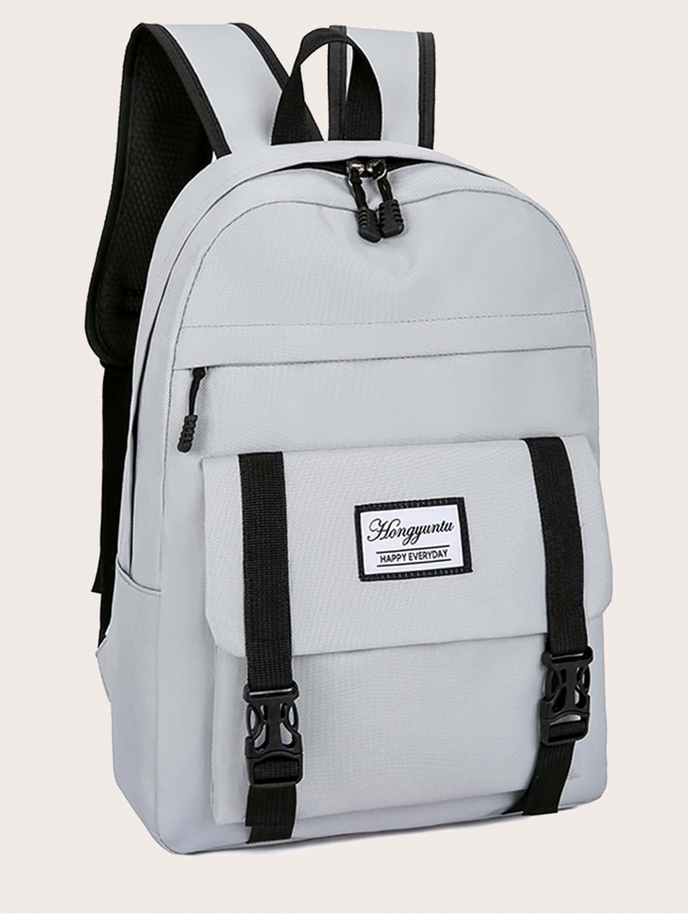 4pcs Release Buckle Front Backpack Set