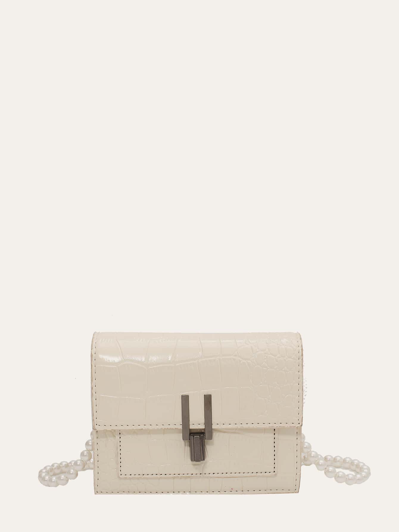 Mini Croc Embossed Crossbody Bag