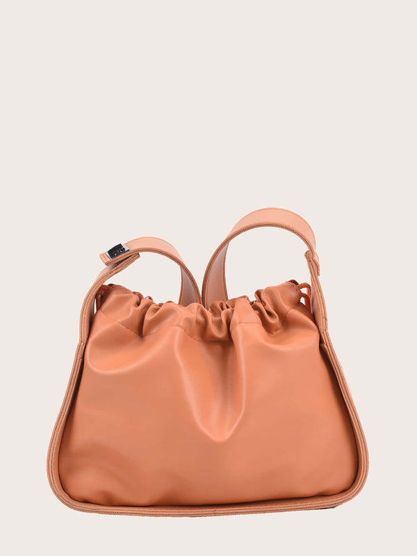 Minimalist Drawstring Ruched Crossbody Bag