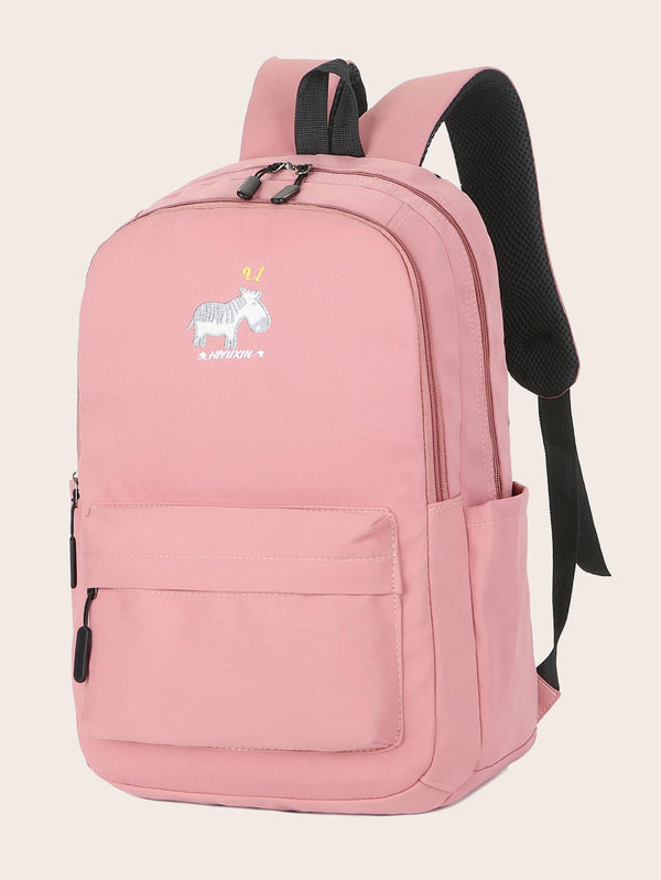 Zebra Embroidered Backpack