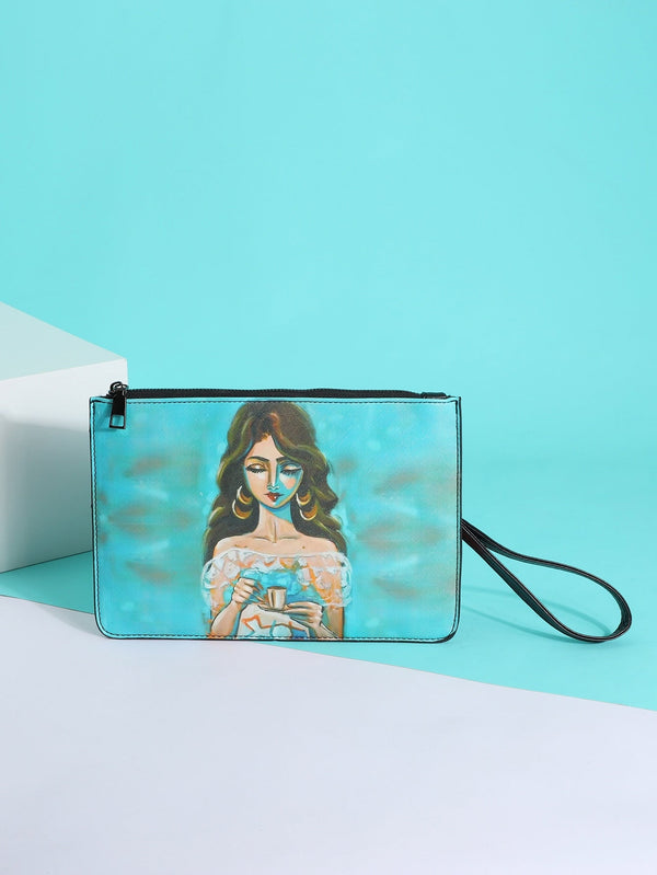 Figure Graphic Clutch Bag