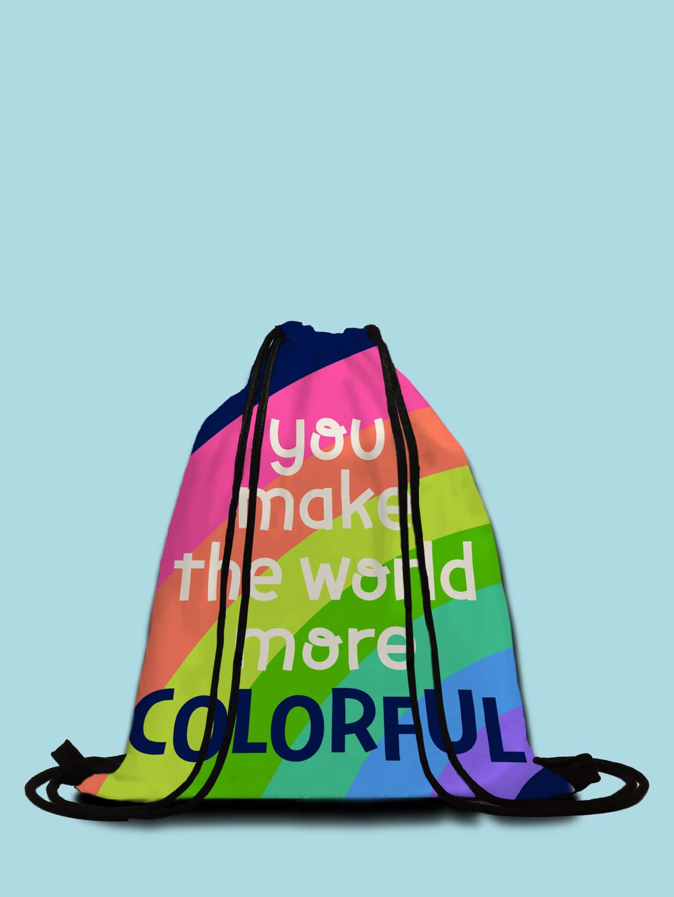 Color Block Letter Graphic Drawstring Backpack