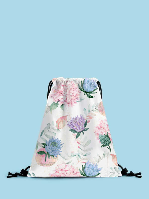 Floral Graphic Drawstring Backpack