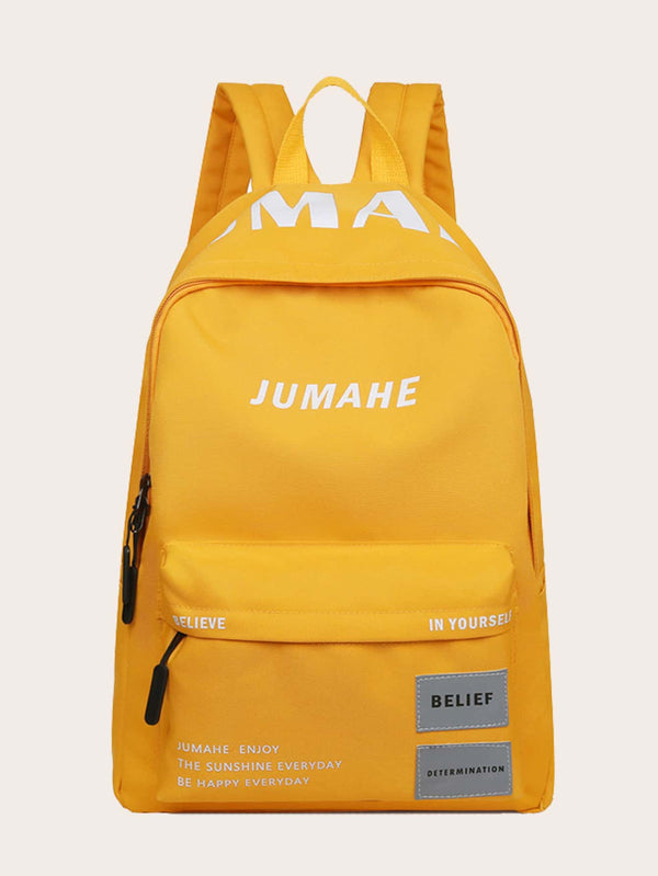 Letter Graphic Large Capacity Backpack