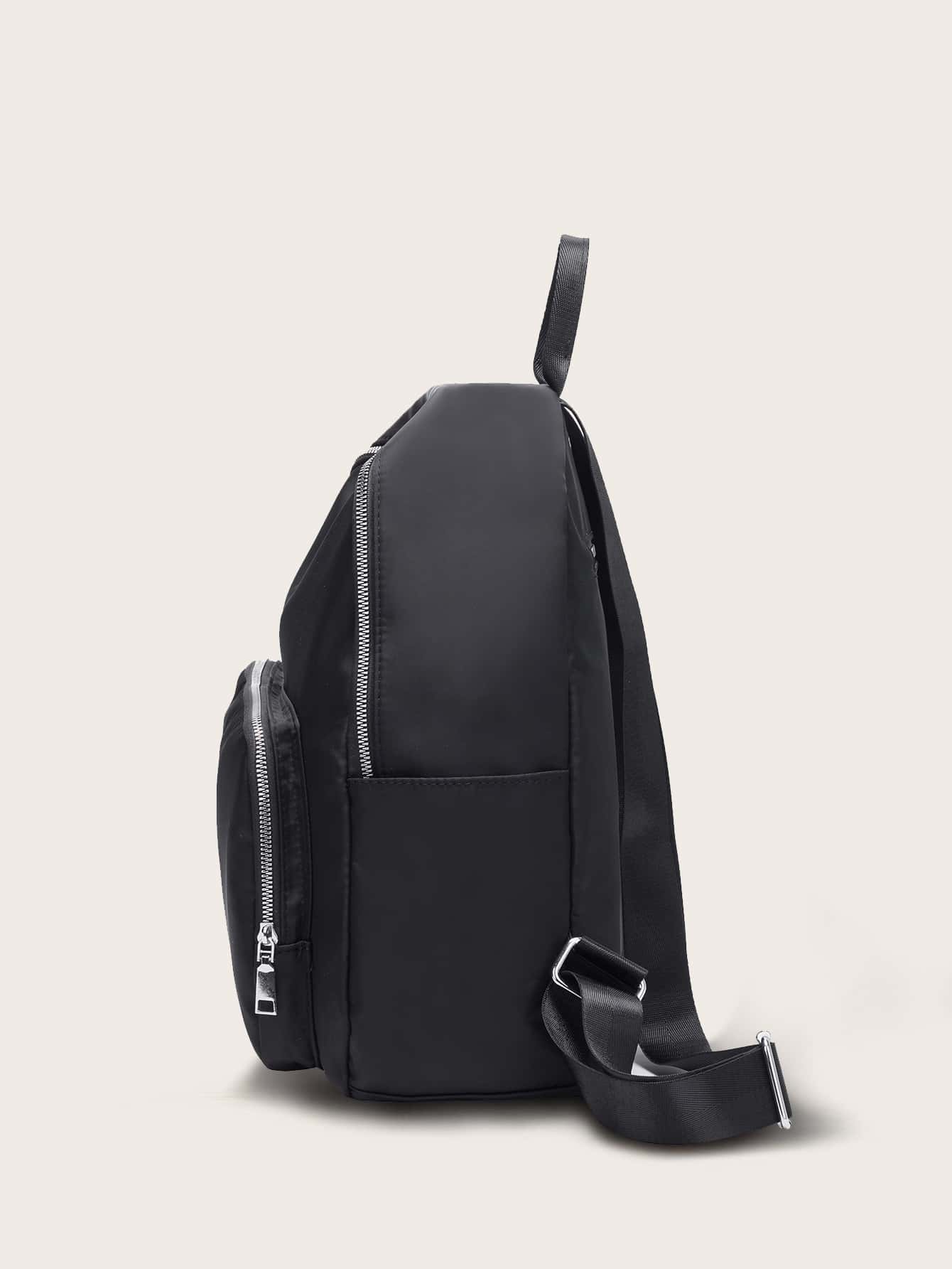 Metal Decor Pocket Front Backpack