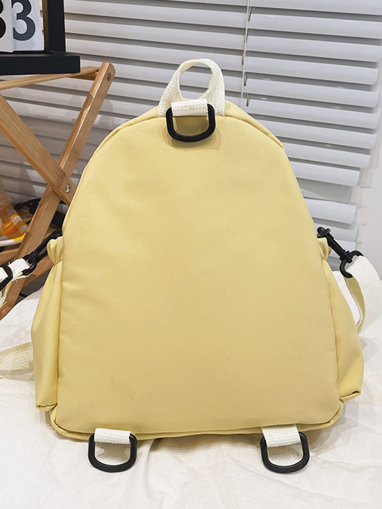 Cartoon Appliques Two Tone Backpack