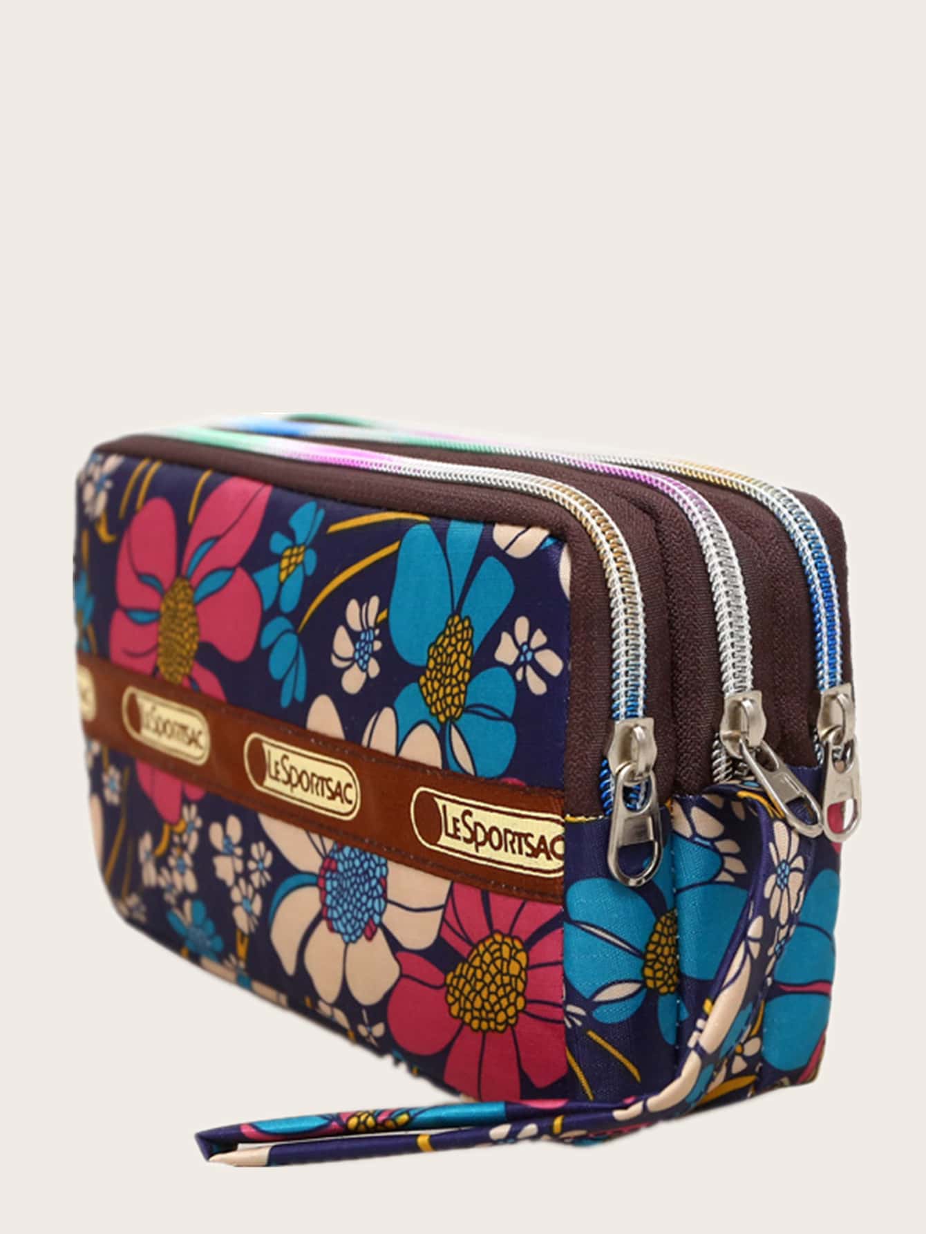 Floral Graphic Clutch Bag With Wristlet