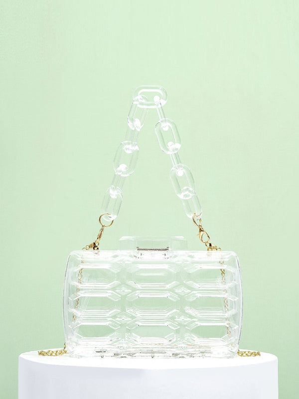 Clear Chain Box Bag