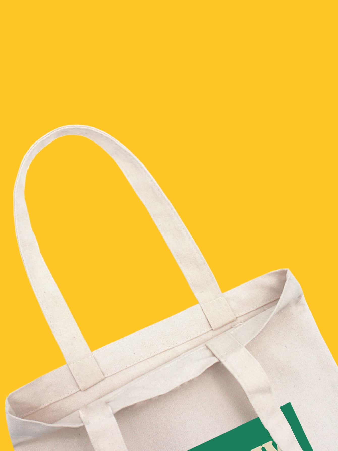 Letter & Animal Graphic Shopper Bag