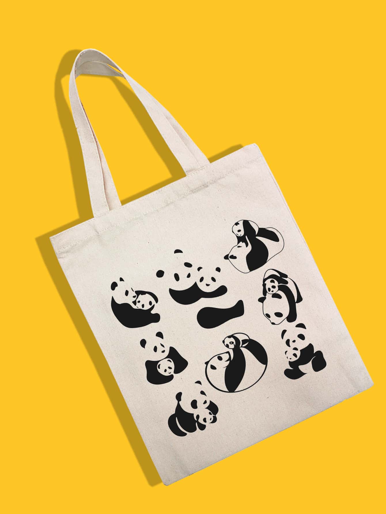 Cartoon Panda Graphic Shopper Bag