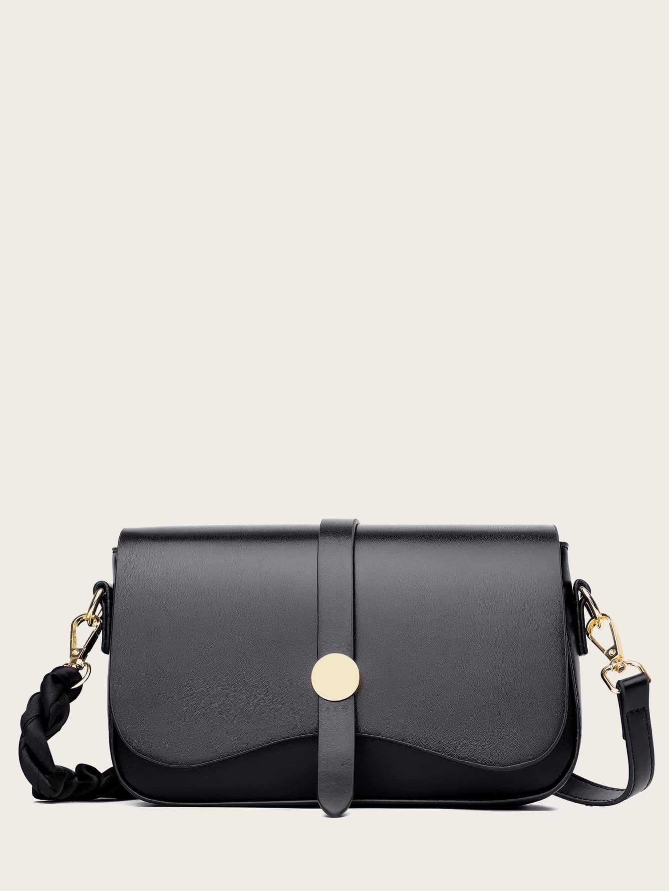 Snap Button Flap Crossbody Bag