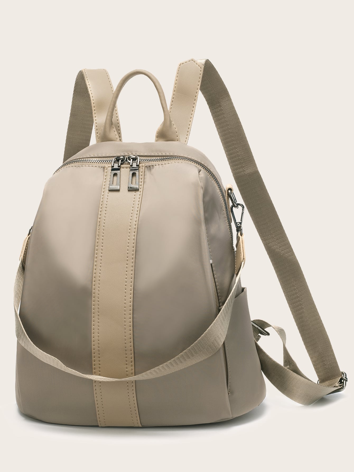 PU Panel Backpack With Detachable Backpack