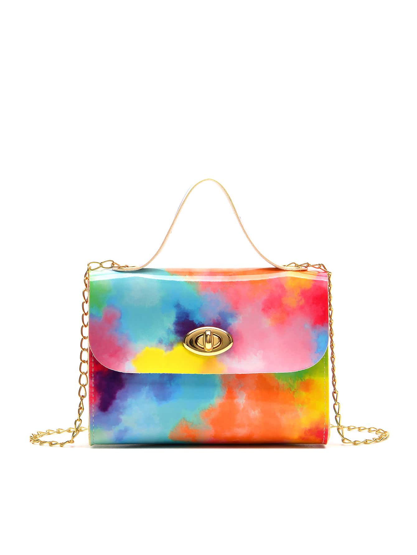 Tie Dye Turn-lock Satchel Bag