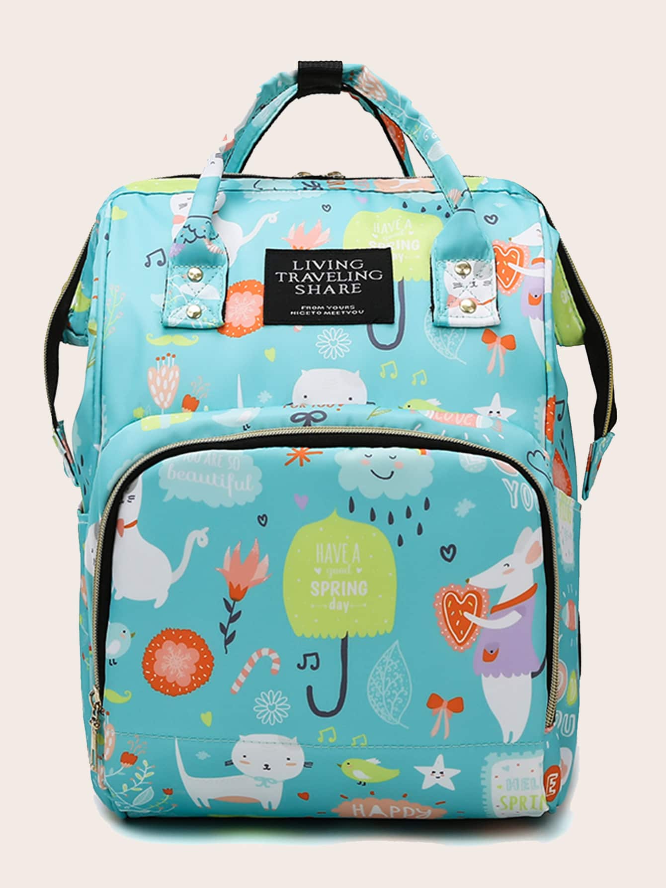 Cartoon Graphic Functional Backpack