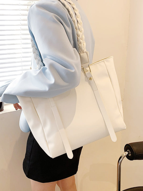 Minimalist Braided Design Shoulder Tote Bag