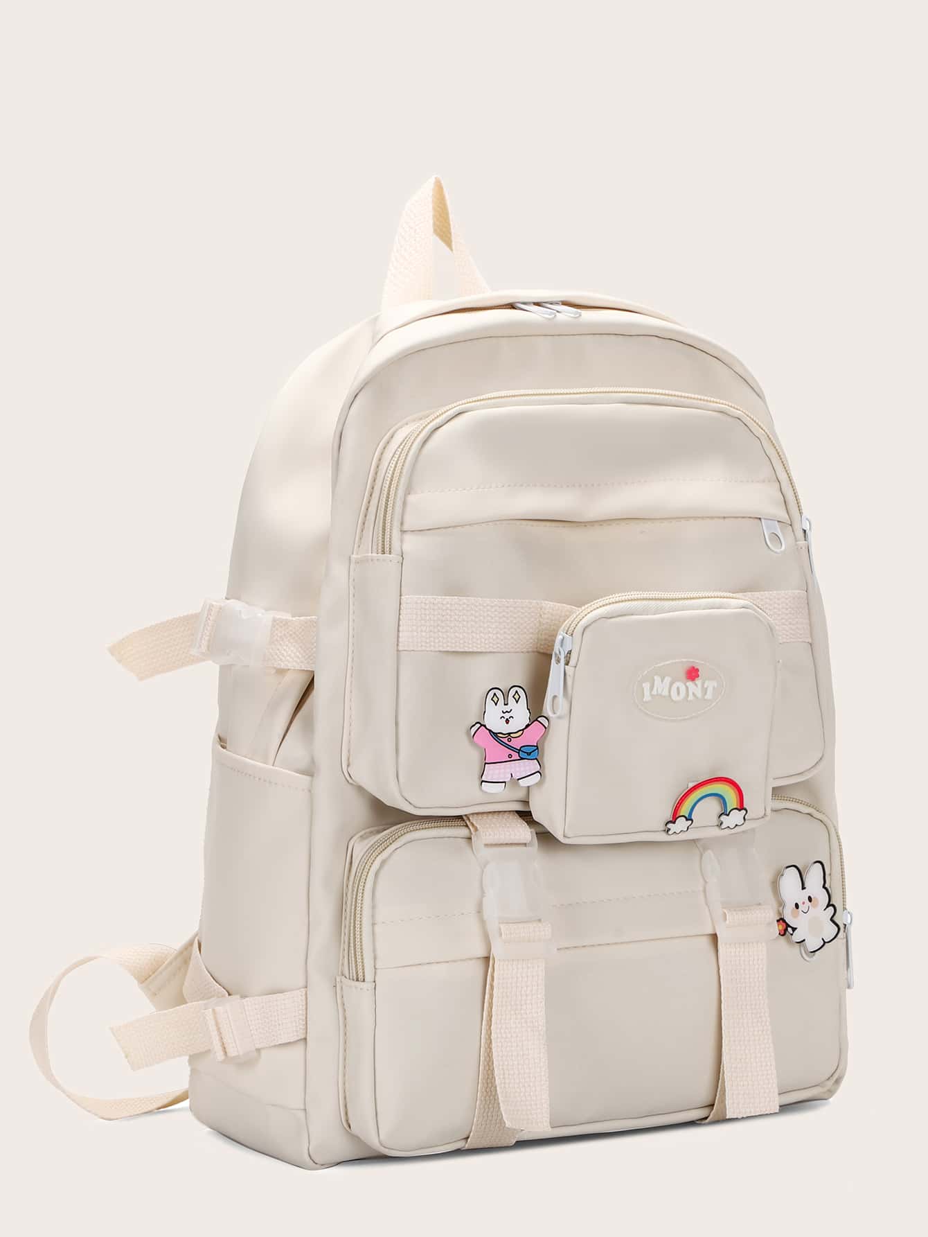 Cartoon Decor Pocket Front Backpack