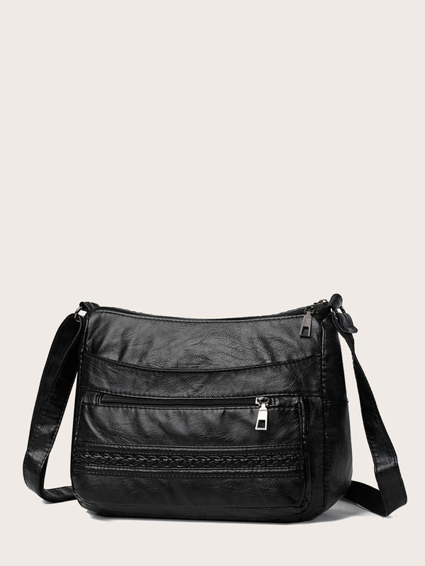 Minimalist Braided Design Crossbody Bag