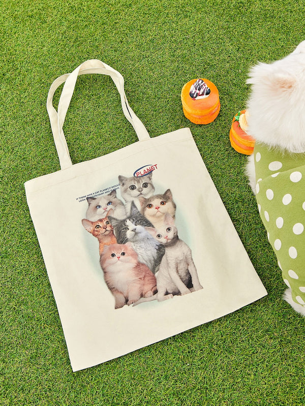 DAZY Cat Graphic Shopper Bag